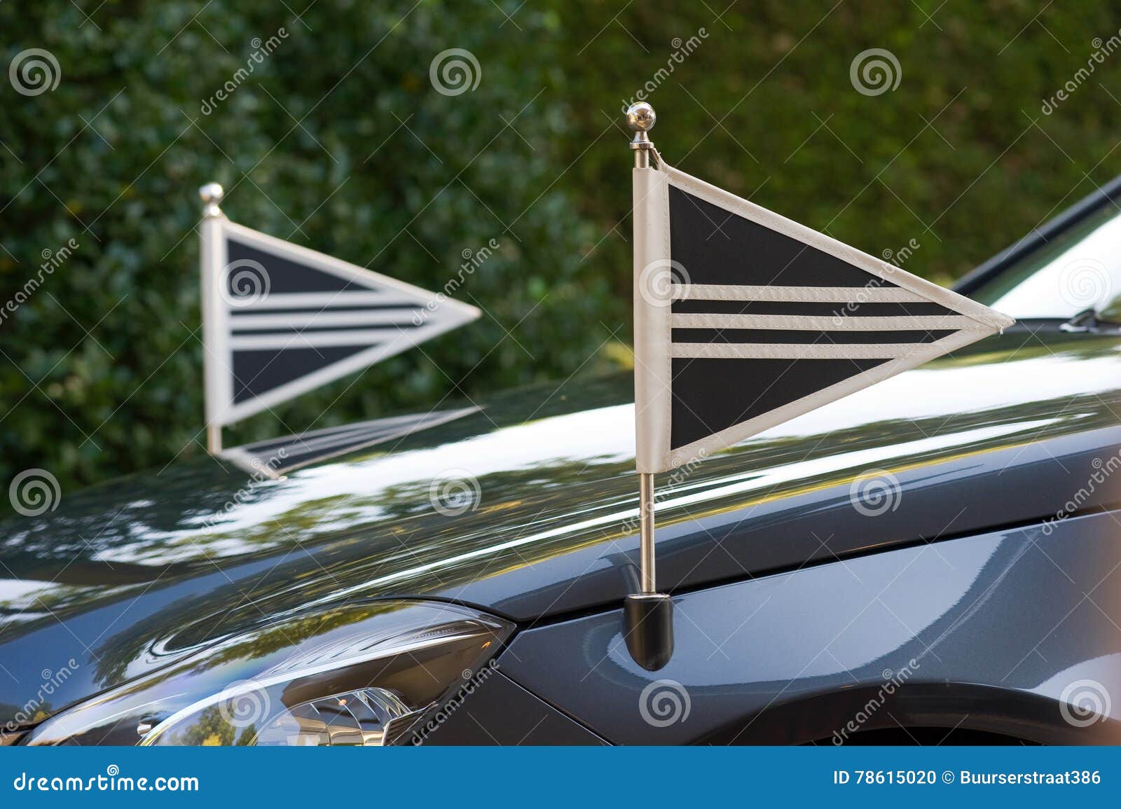 Flags on car stock photo. Image of transport 78615020