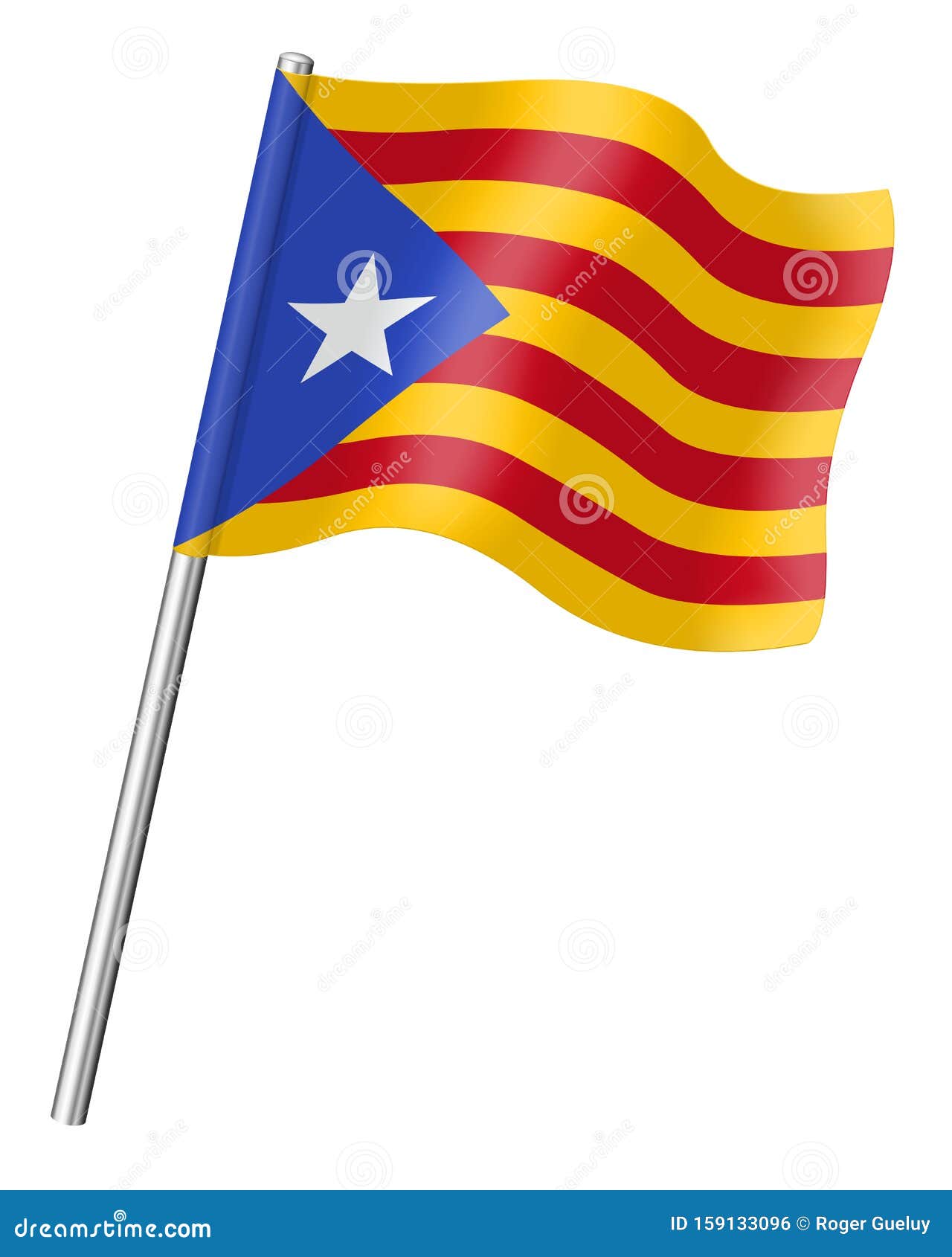 Flags Of Catalonia In 3D Isolated On White Background Stock ...