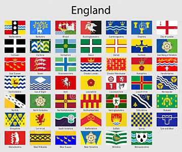 Flags of the Counties of England, All English Regions Flag Collection ...