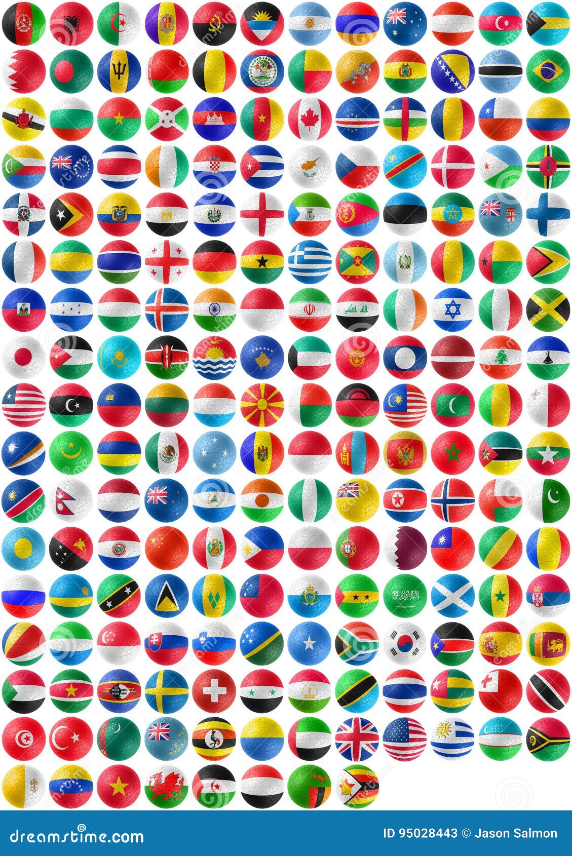 Flags of Countries on Jigsaw Ball Stock Illustration - Illustration of ...