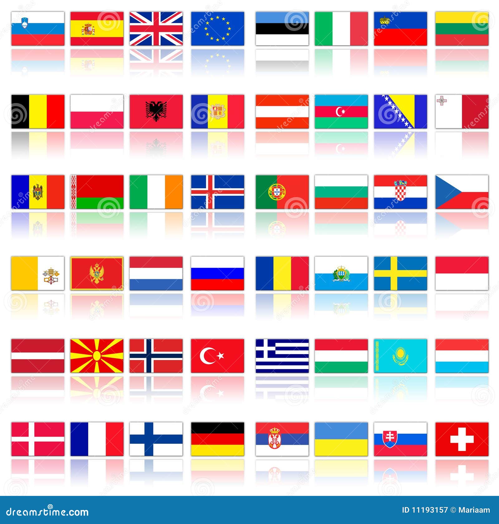 Flags of European Countries Stock Illustration - Illustration of