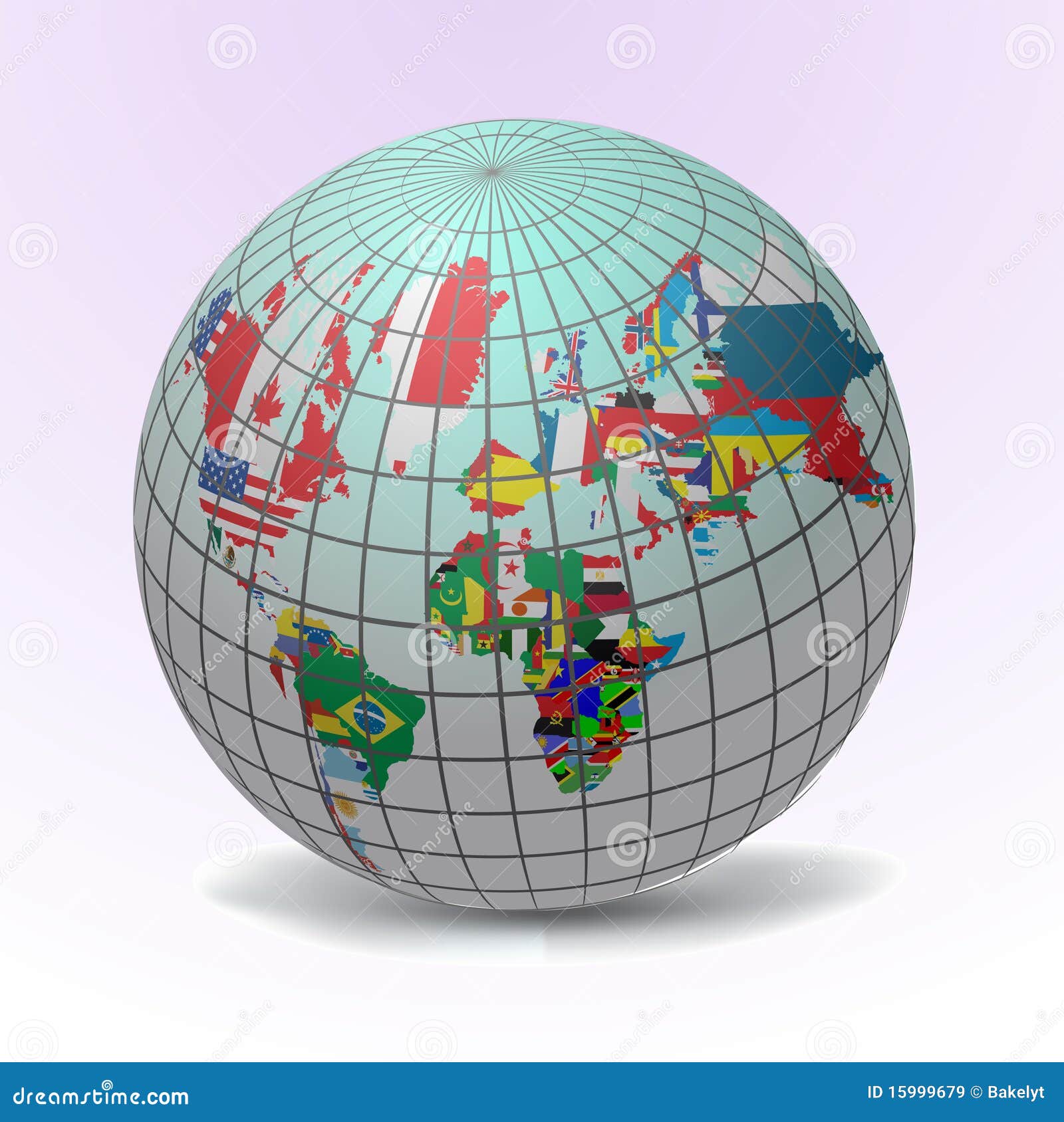 Download Flags Globe with World Map stock vector. Illustration of ...