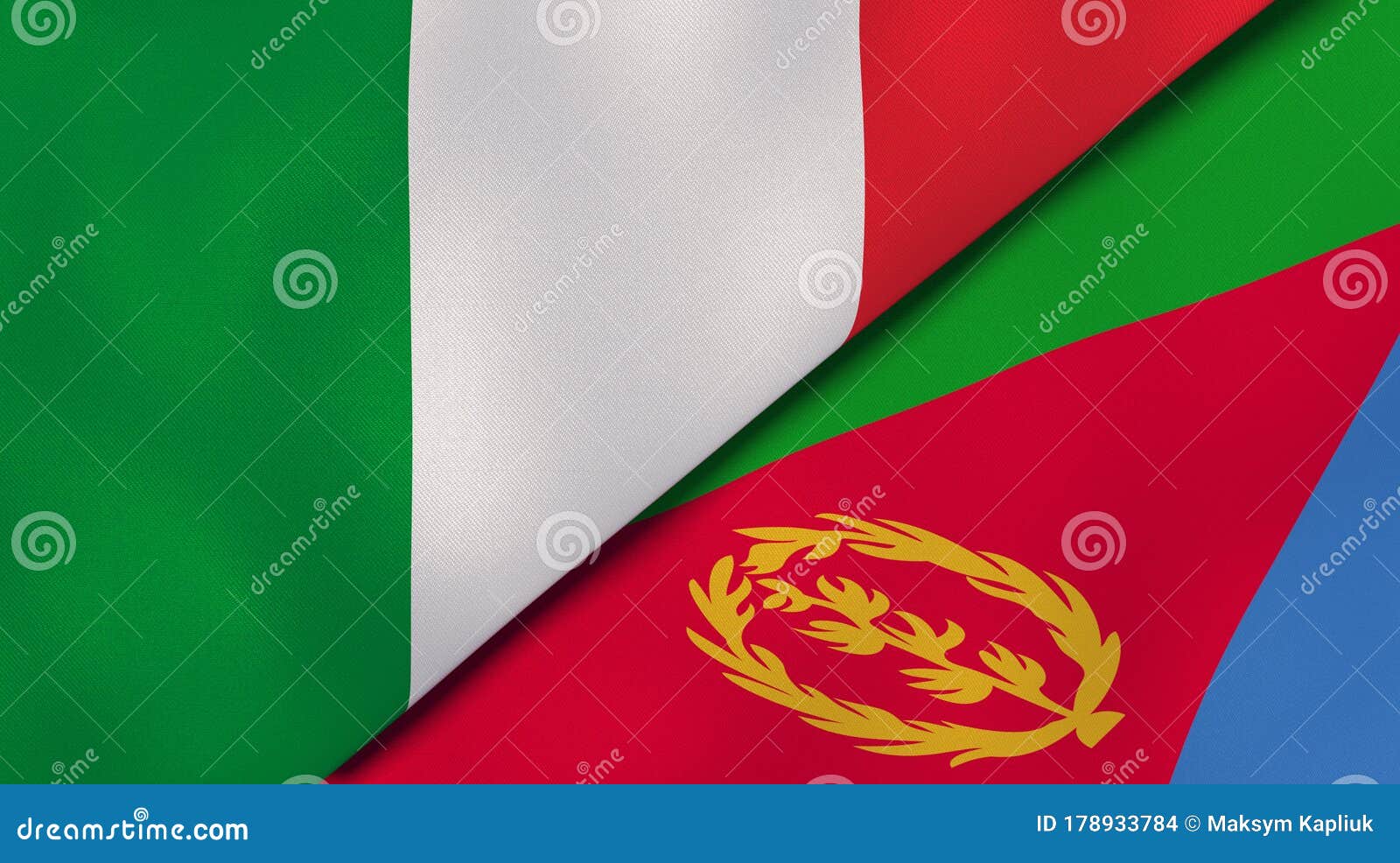 The Flags Of Italy And Eritrea News Reportage Business Background