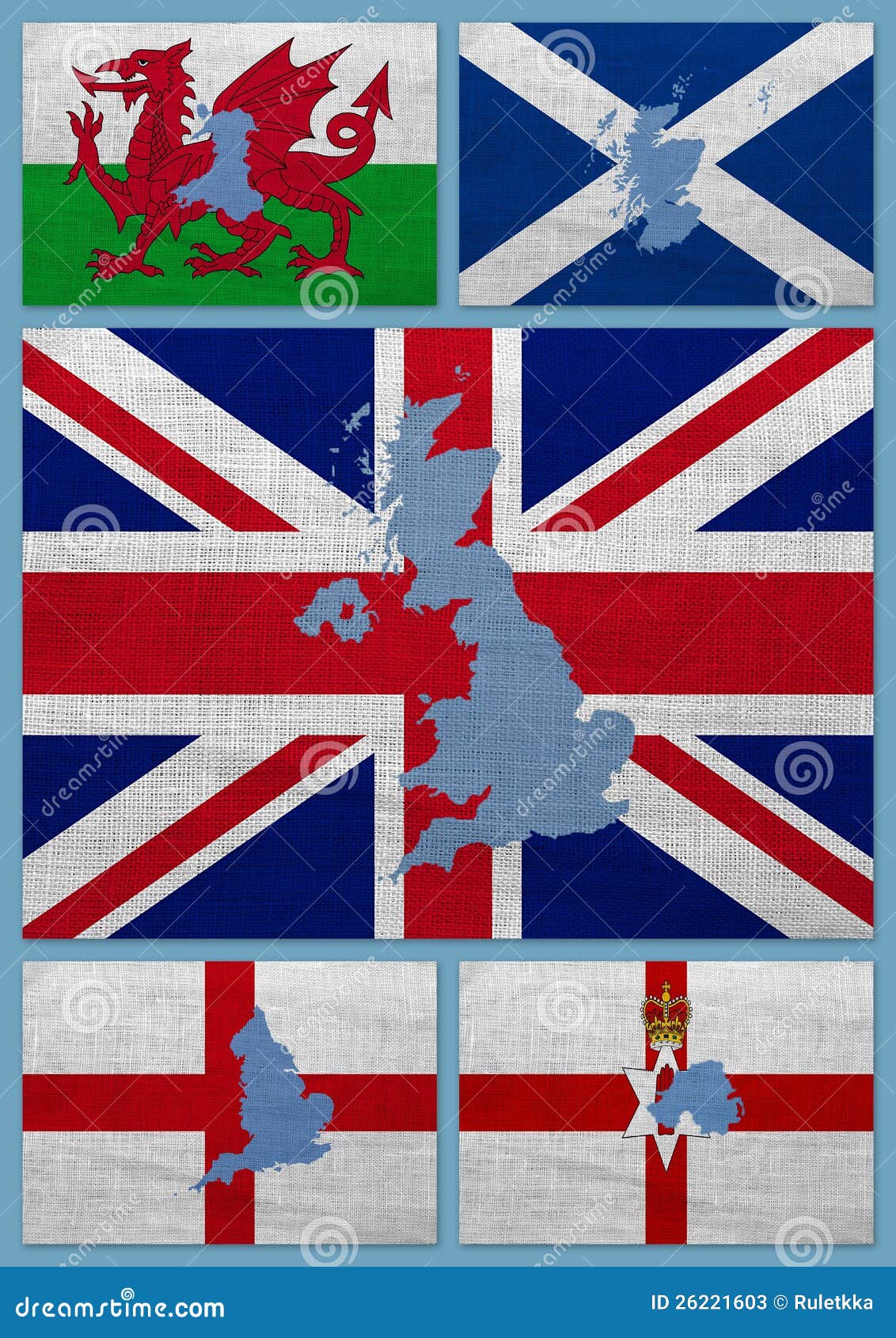 Flags And Maps Of United Kingdom Countries Stock Photos Image 26221603