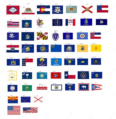 Flags of the States of USA with Vector Format Stock Vector ...