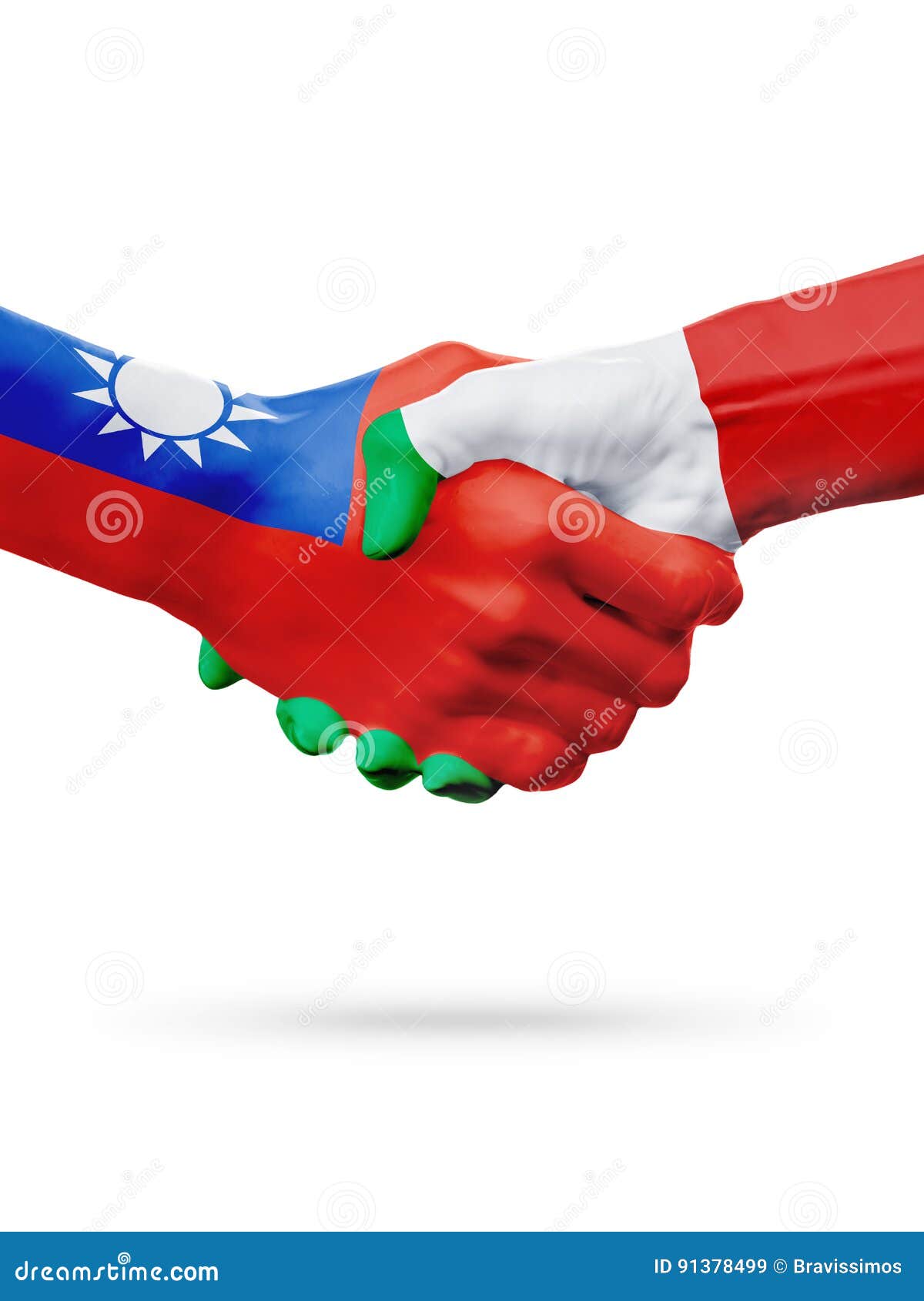 Flags Taiwan, Italy Countries, Partnership Friendship Handshake Concept.  Stock Image - Image of country, deal: 91378499