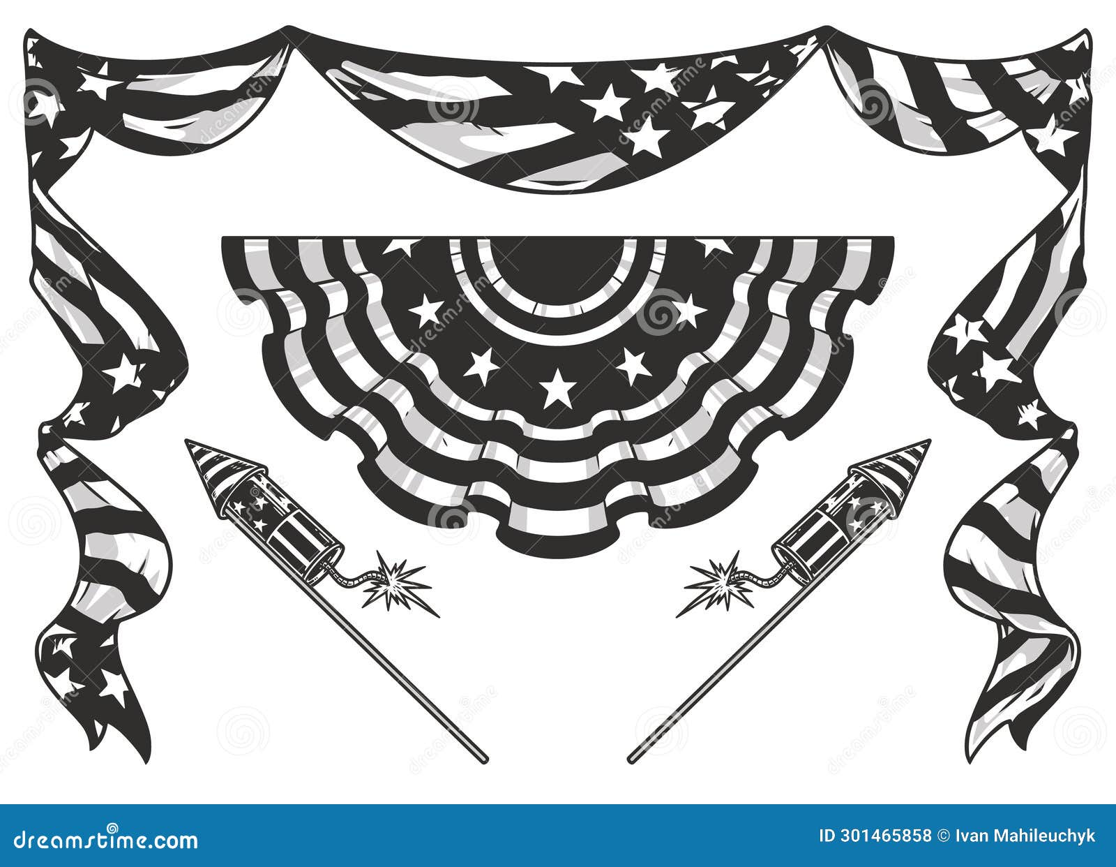Flags US Set Element Monochrome Stock Vector Illustration of state