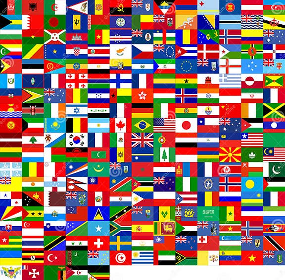 Flags of the World (240 Flags) Stock Illustration - Illustration of ...