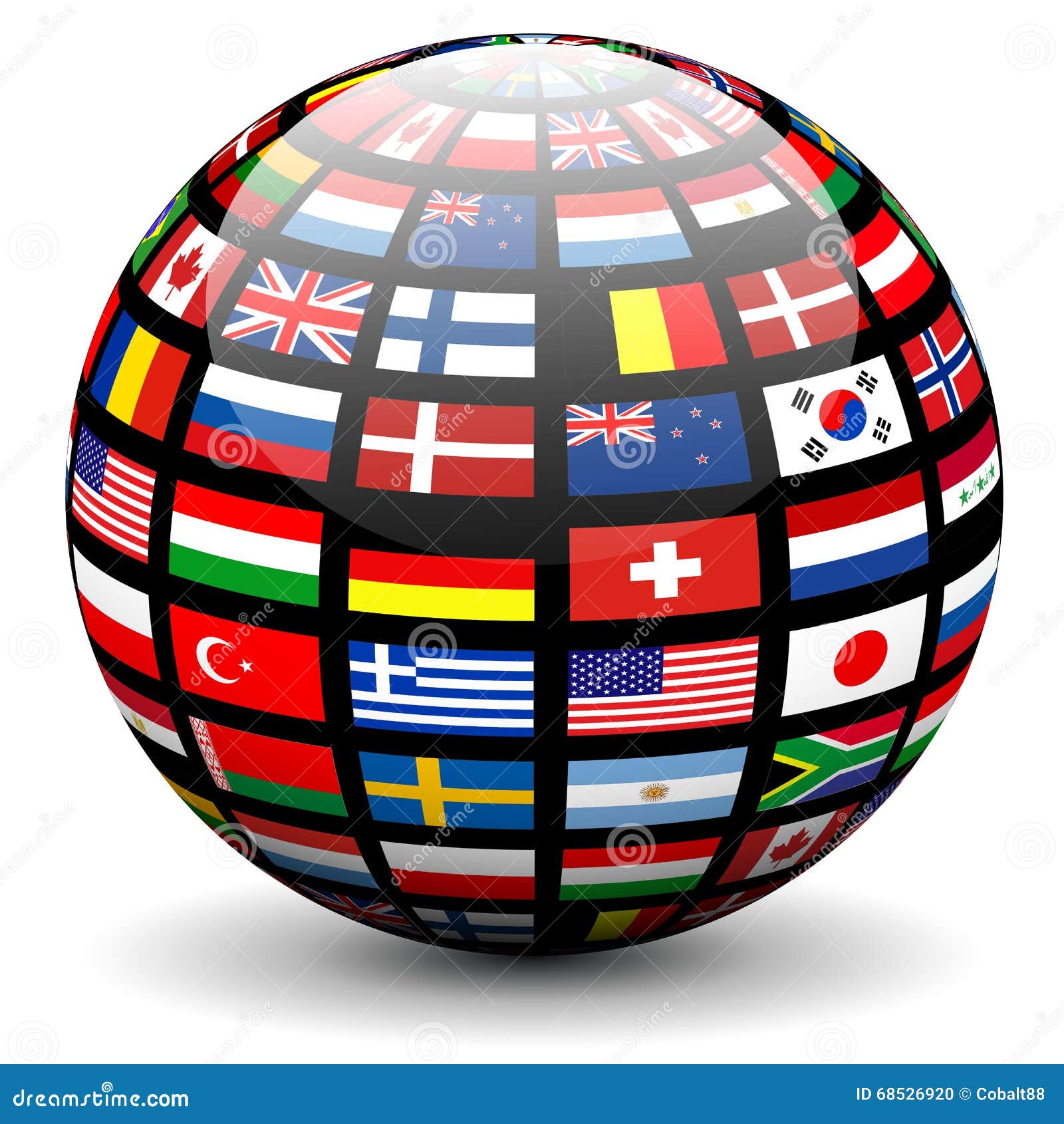 Download Flags of the world globe stock vector. Illustration of ...