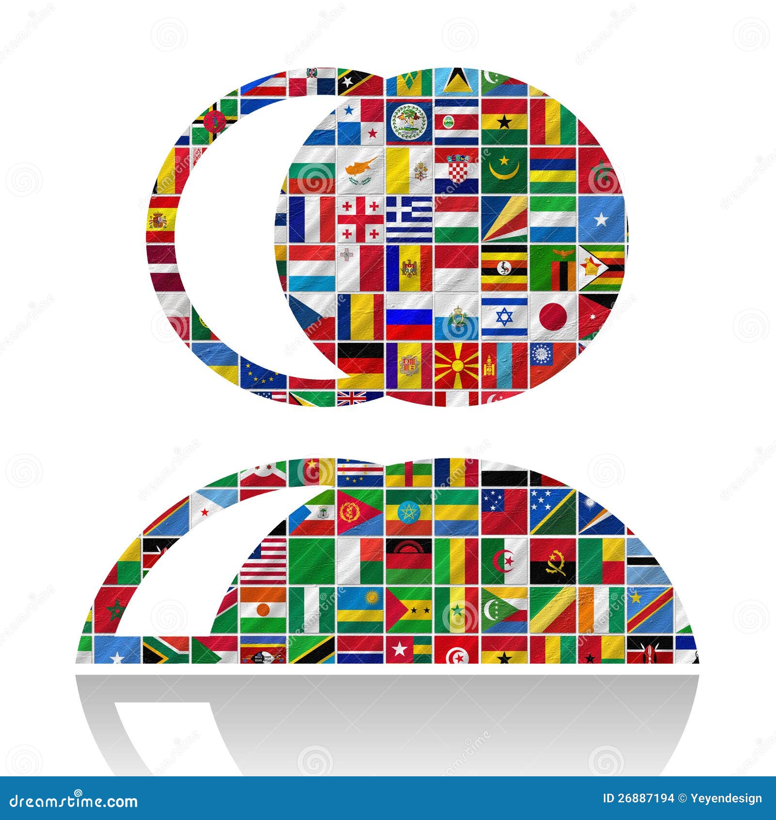 Flags of the World with Icon Set Stock Illustration Illustration of