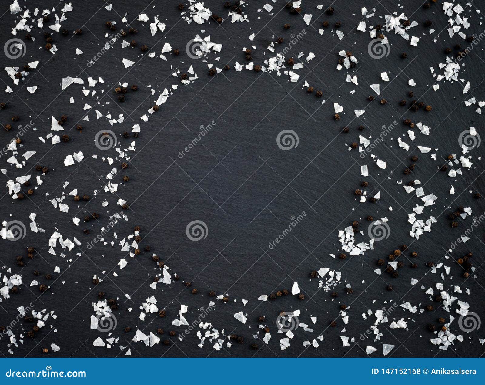 Flake Sea Salt and Black Pepper Frame Stock Photo Image of flake