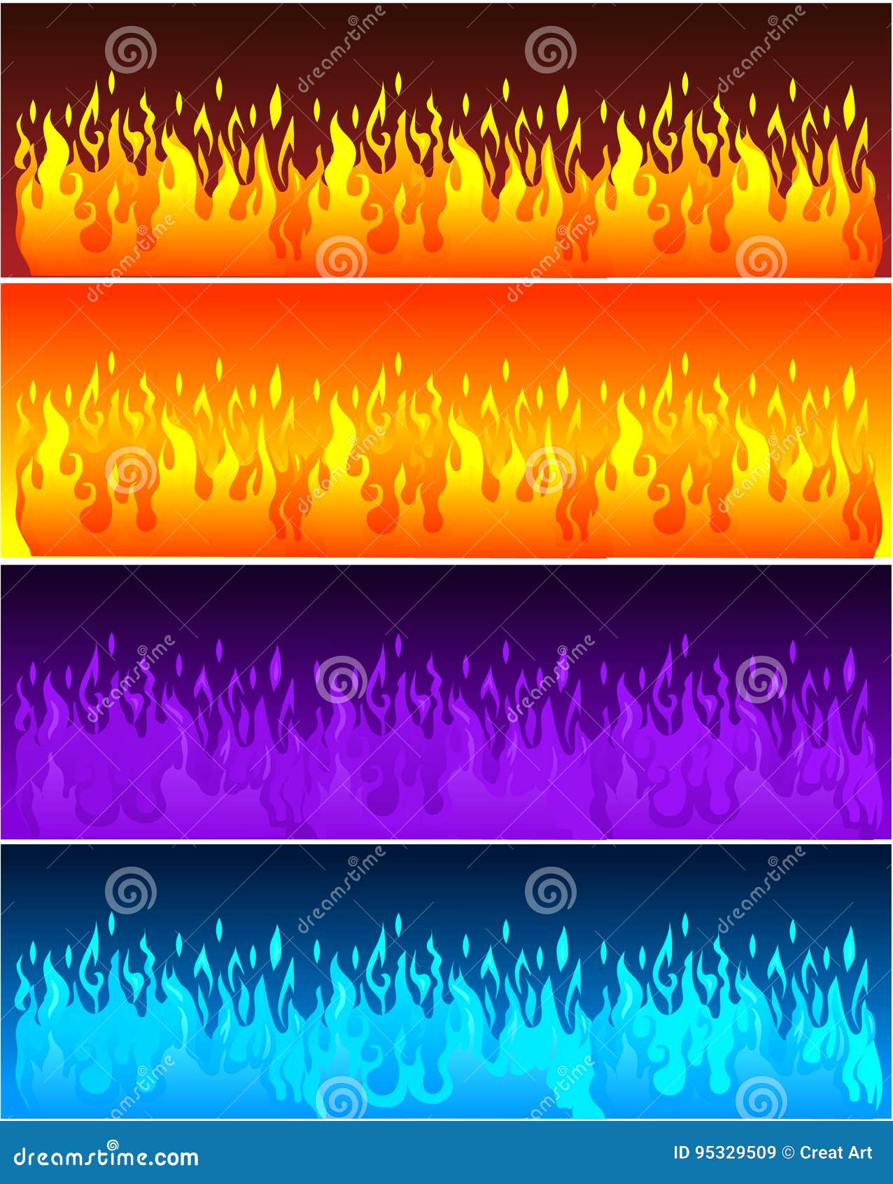  Banners With Fire Like Effects RoyaltyFree Stock Photo