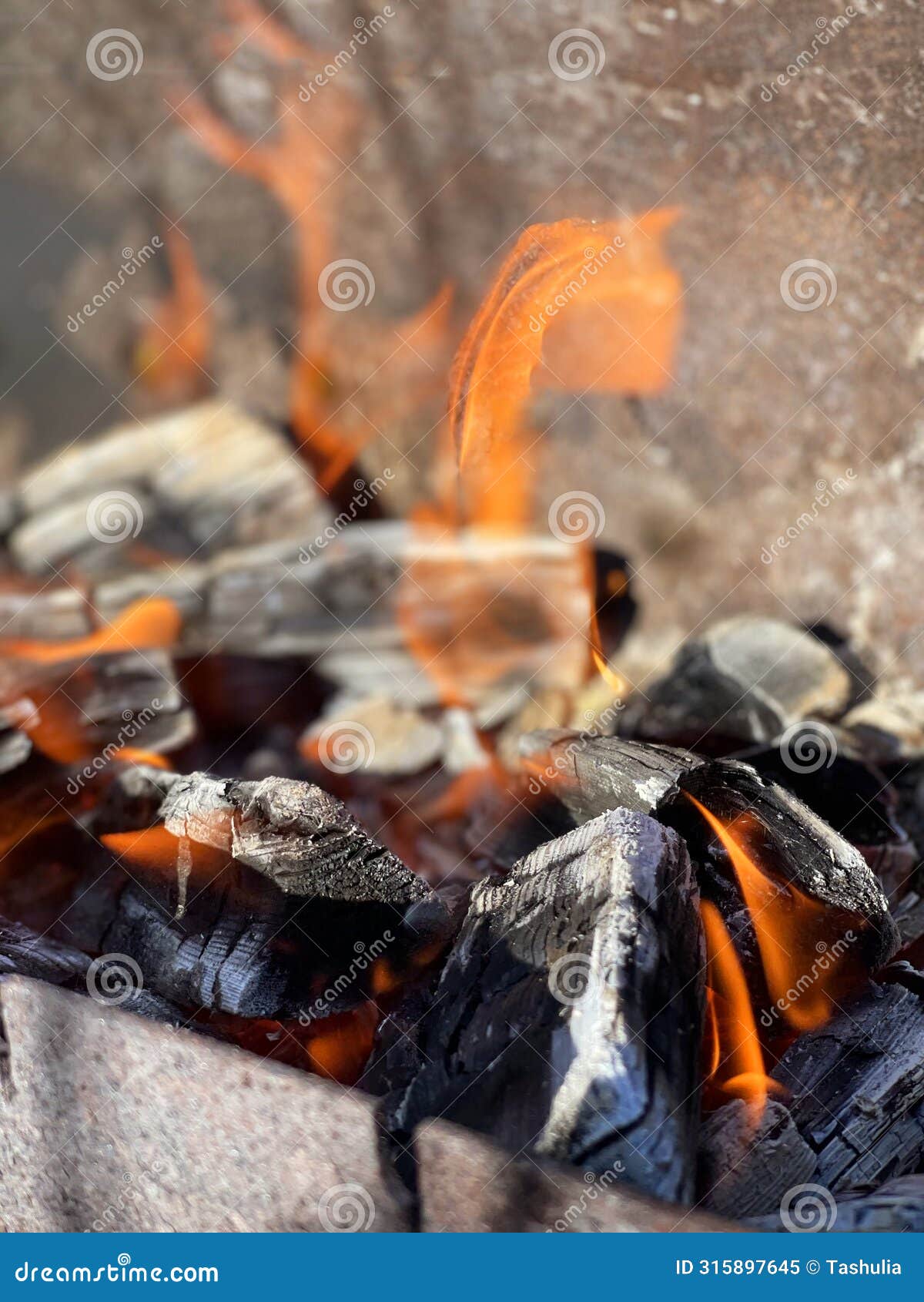 a flame burning in a brazier