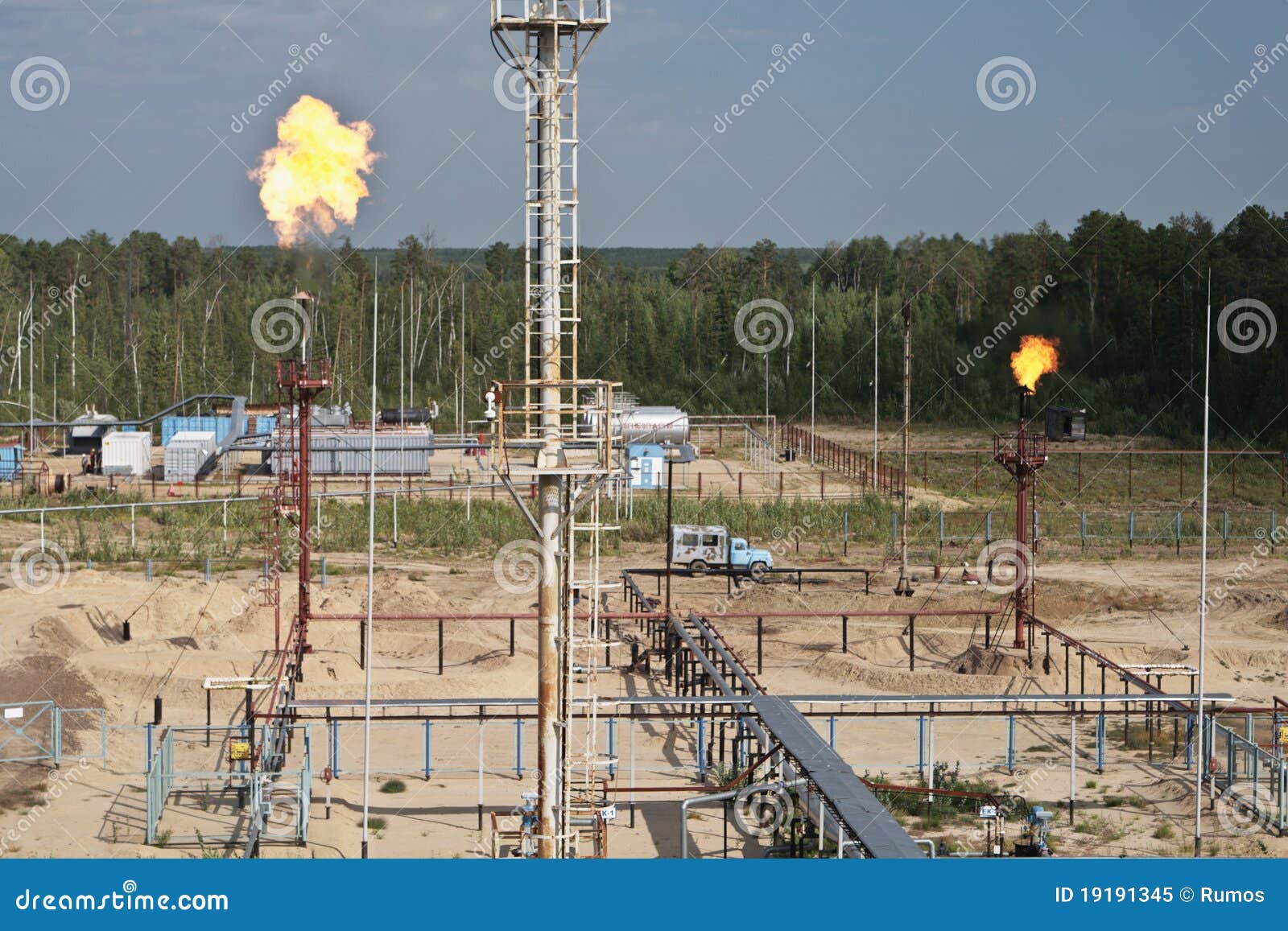 Flame from Burning byproducts of Fuel. Stock Image Image of