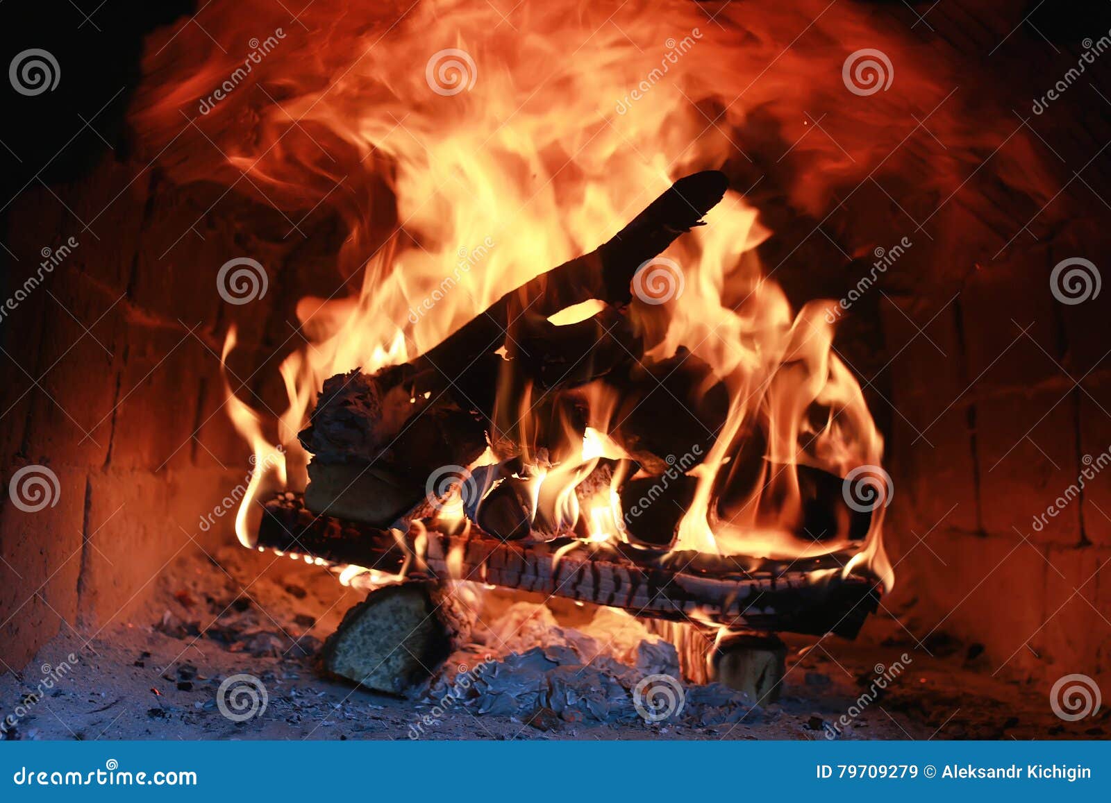Flame fire in the oven stock image. Image of dining, coal 79709279