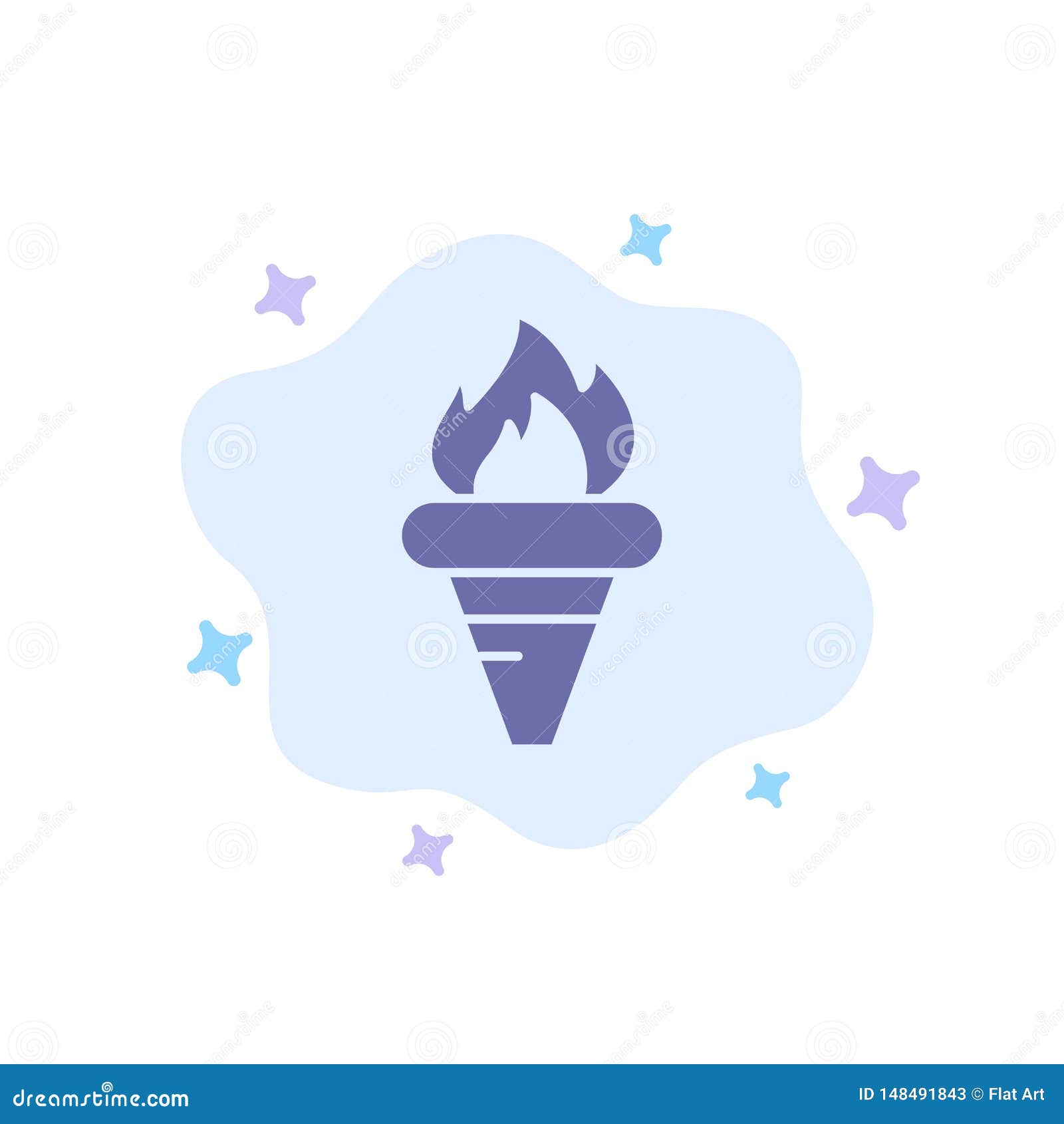 flame, games, greece, holding, olympic blue icon on abstract cloud background