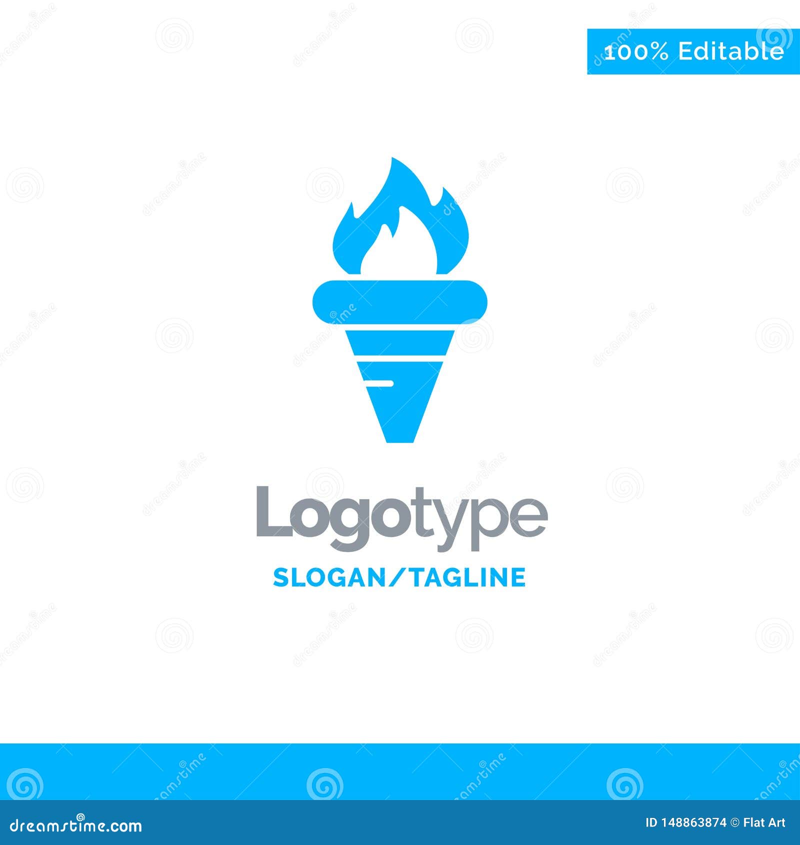 flame, games, greece, holding, olympic blue solid logo template. place for tagline