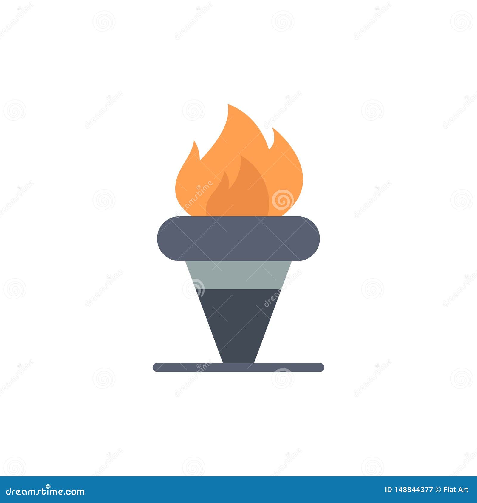 flame, games, greece, holding, olympic  flat color icon.  icon banner template