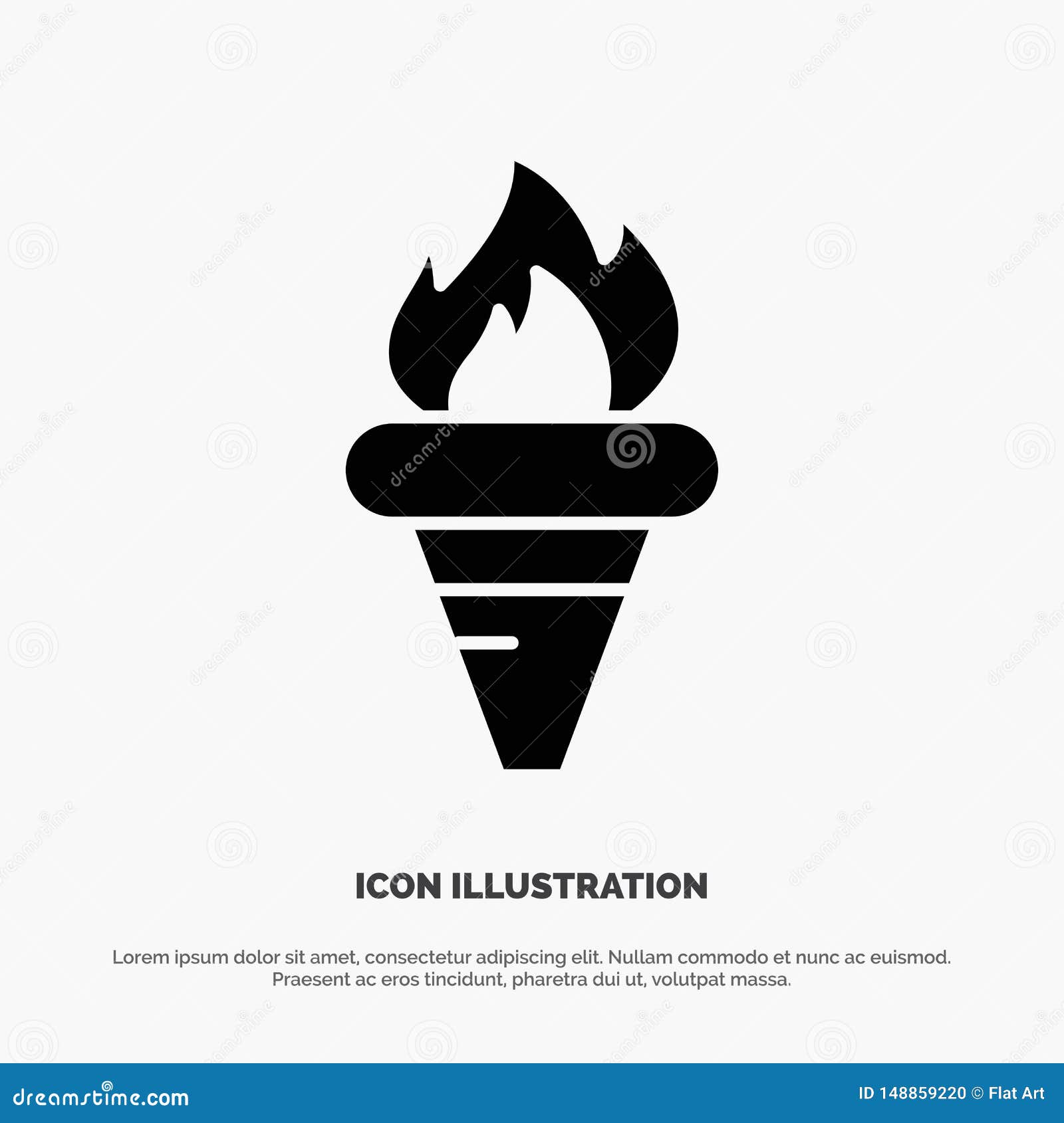 flame, games, greece, holding, olympic solid glyph icon 