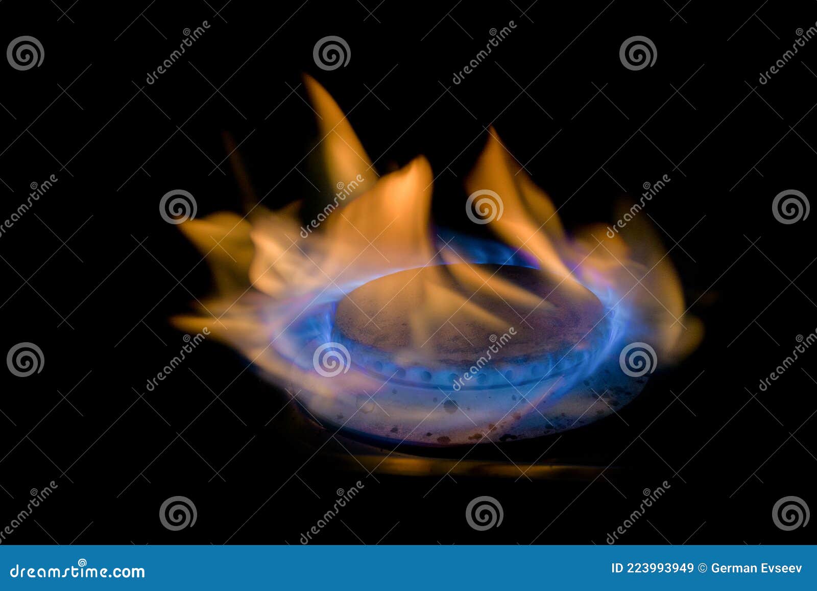 Flame of a Gas Burner on a Black Background Stock Image Image of background, blaze 223993949