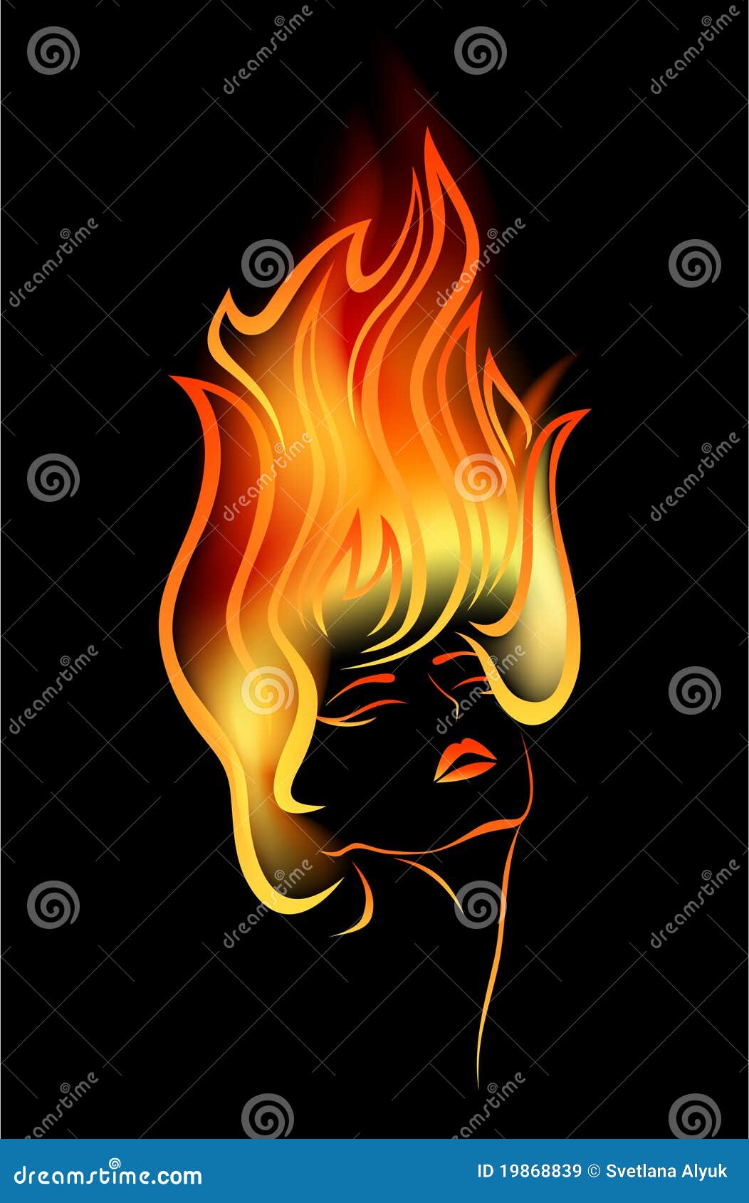 Flame girl vector stock vector. Illustration of girl 19868839