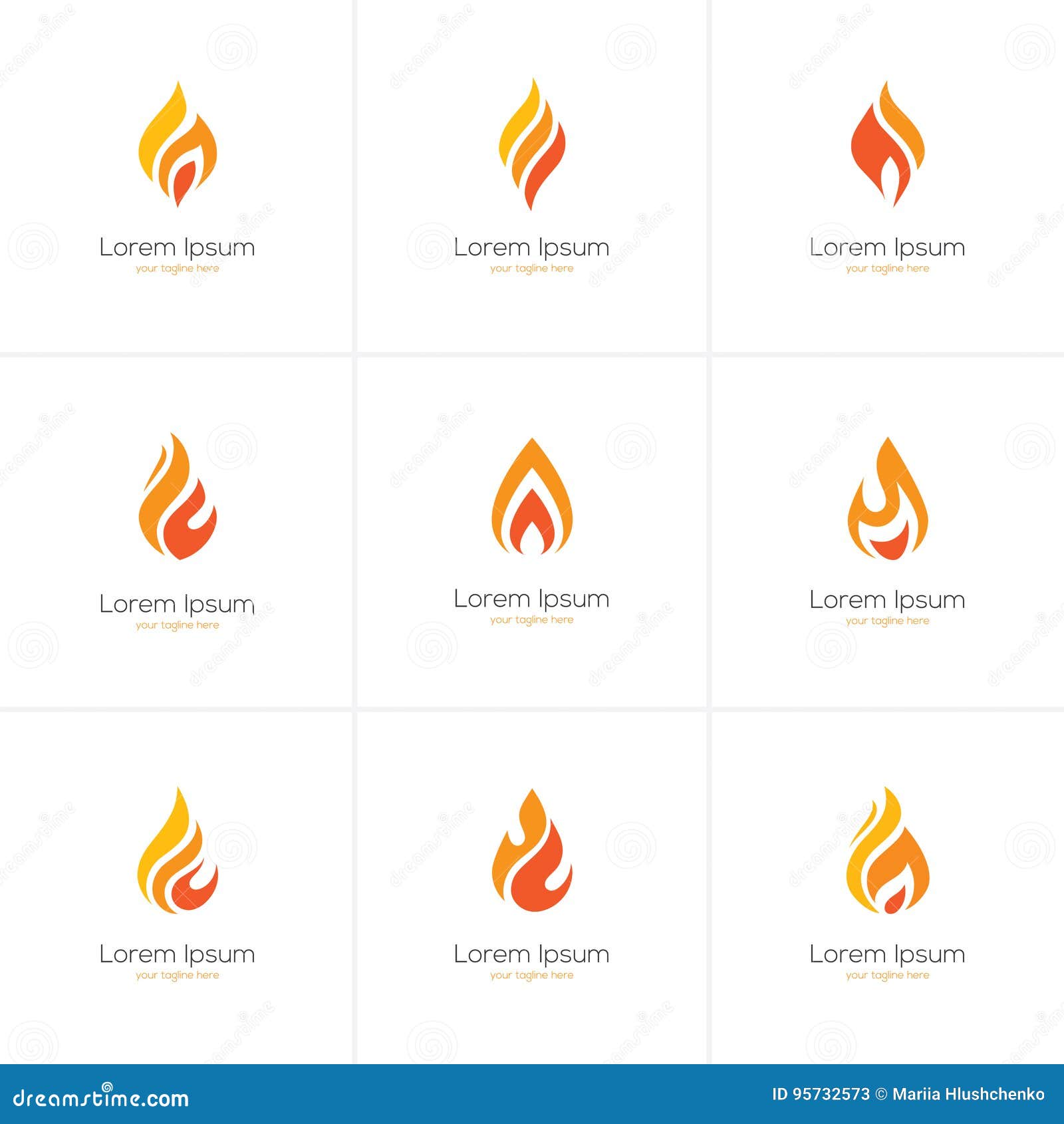 flame logo set.