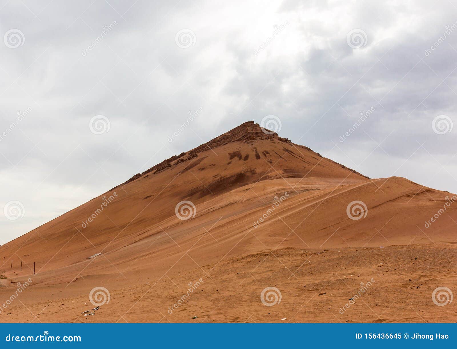the flame mountain in the turpan area of xinjiang, the red mountain body, the grass is not born