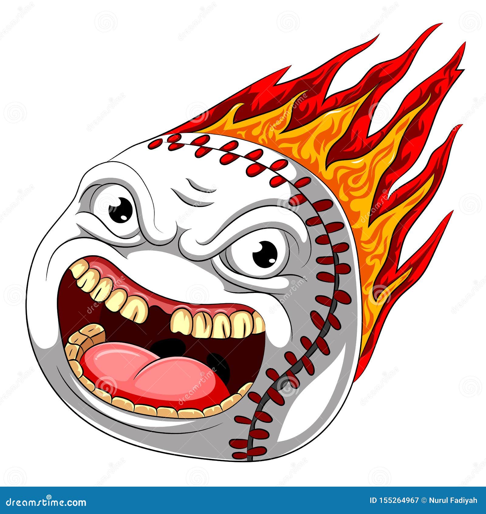 Flame Scary Baseball Ball Burn Hot Stock Vector Illustration of ball
