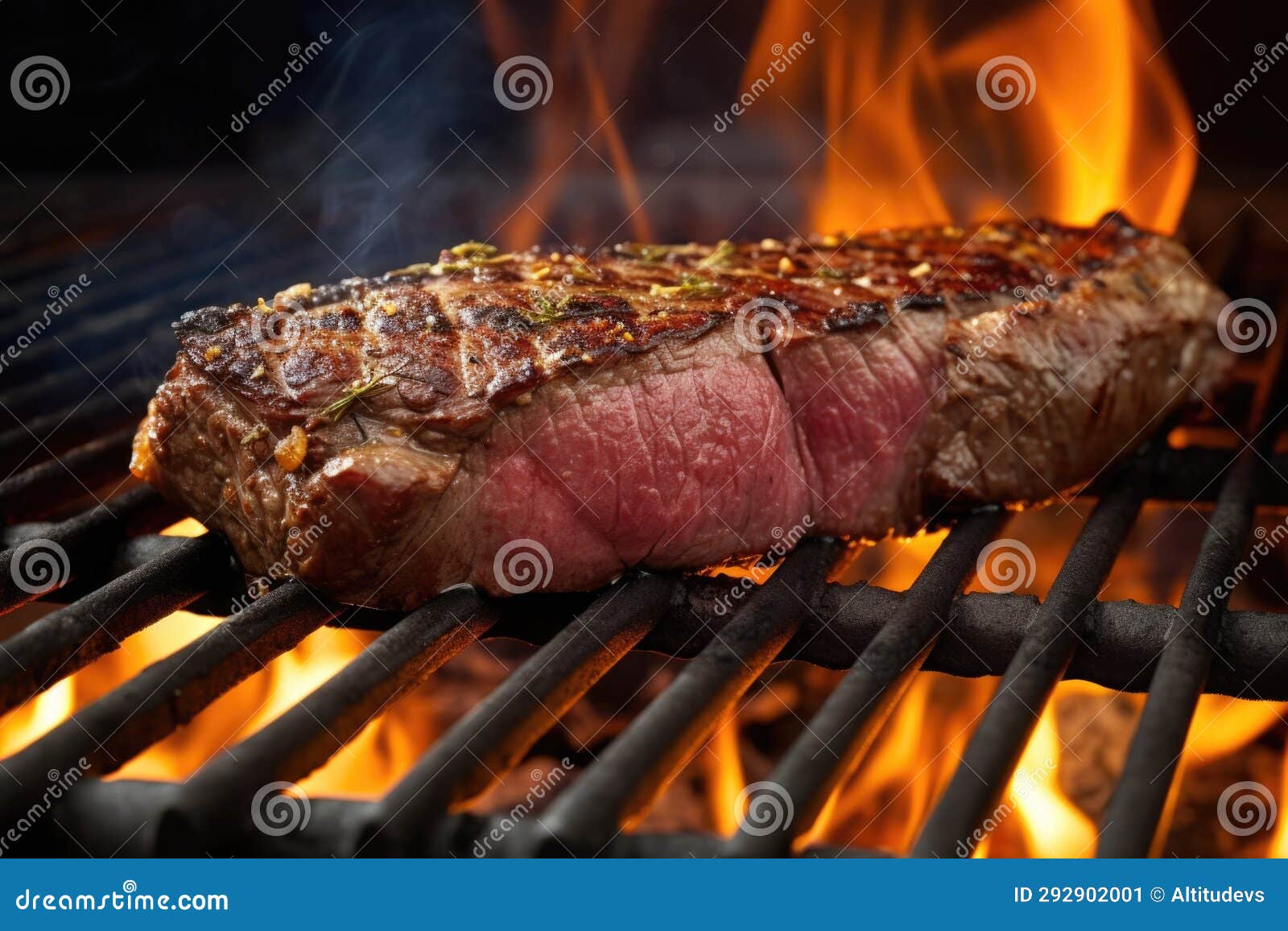 Flameseared Steak on a Gas Grill Stock Image Image of flameseared