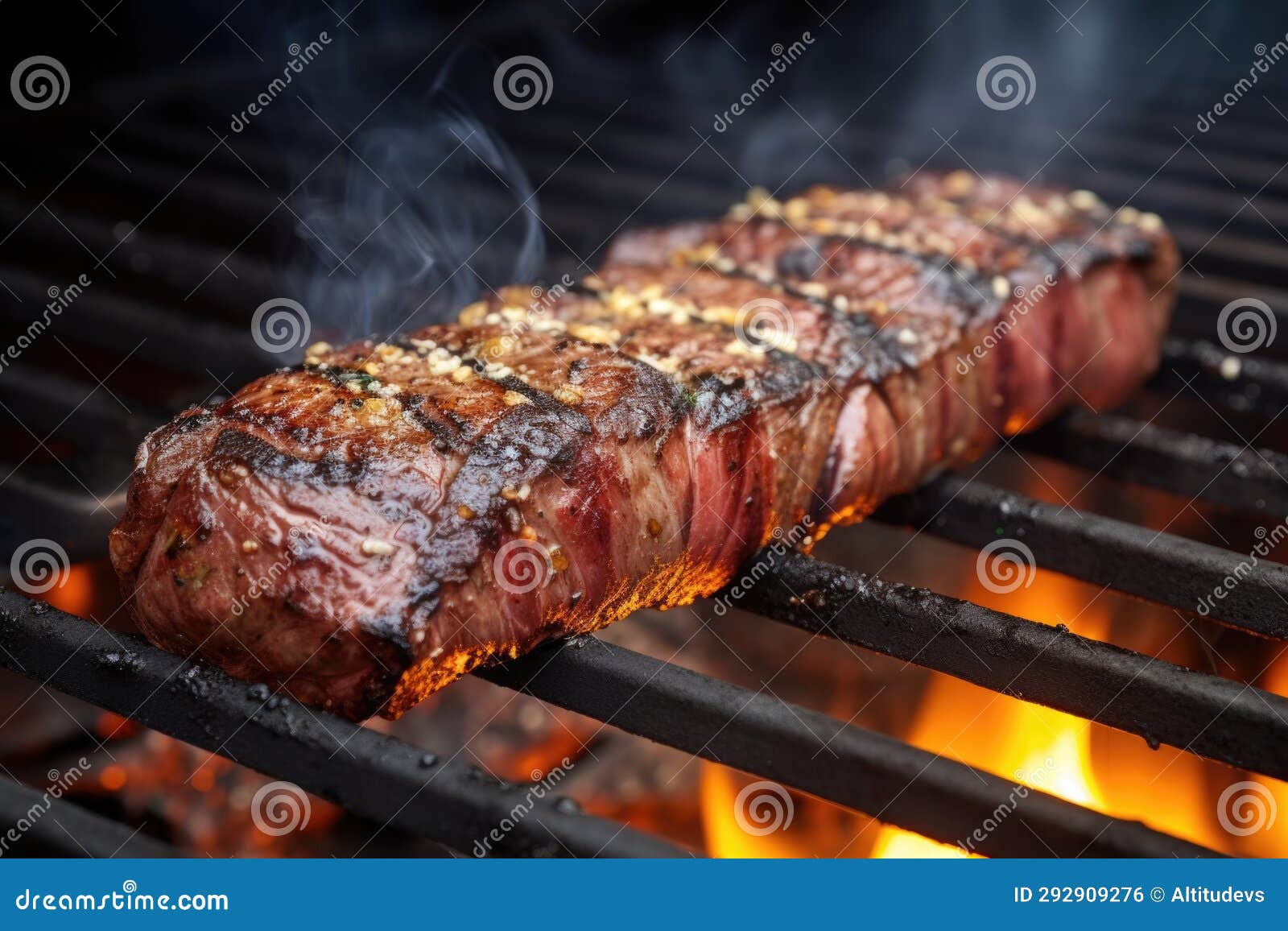 Flameseared Steak on a Gas Grill Stock Photo Image of grill, meat
