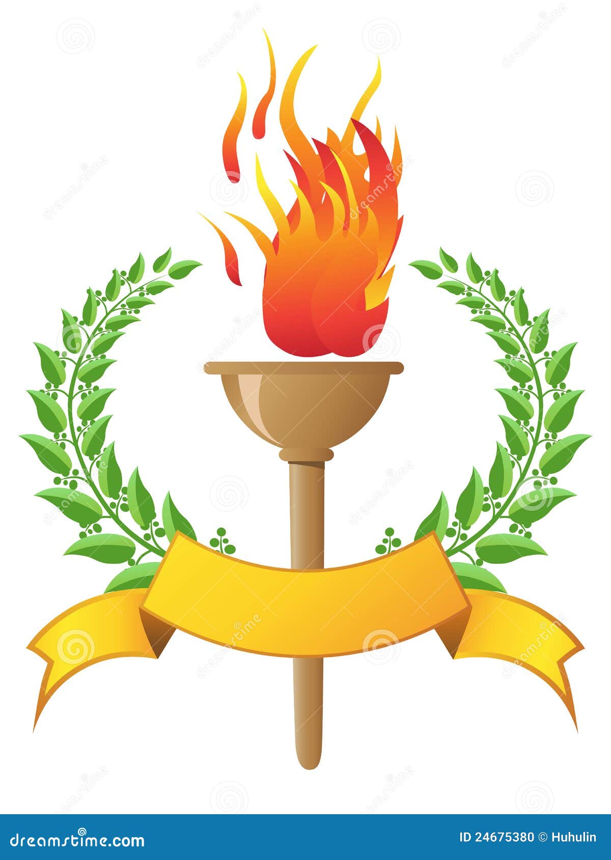 Flame Torch With Banner Stock Photo - Image: 24675380