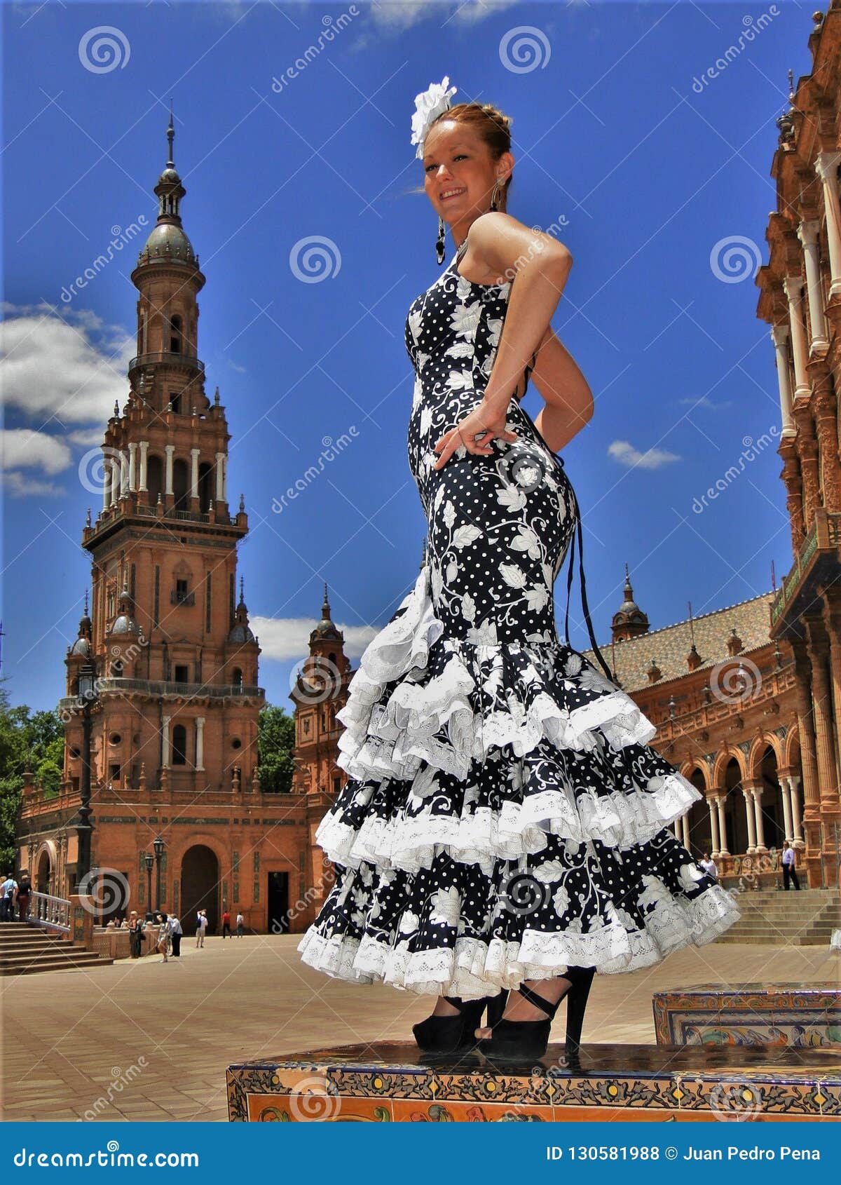 Flamenco Costume Black Typical Spanish Editorial Stock Photo - Image of ...