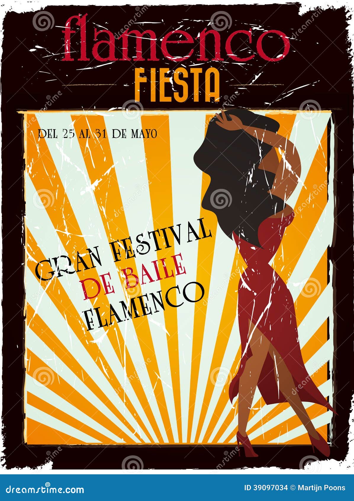 Orientalsk rolige effektiv Flamenco poster stock vector. Illustration of party, woman - 39097034