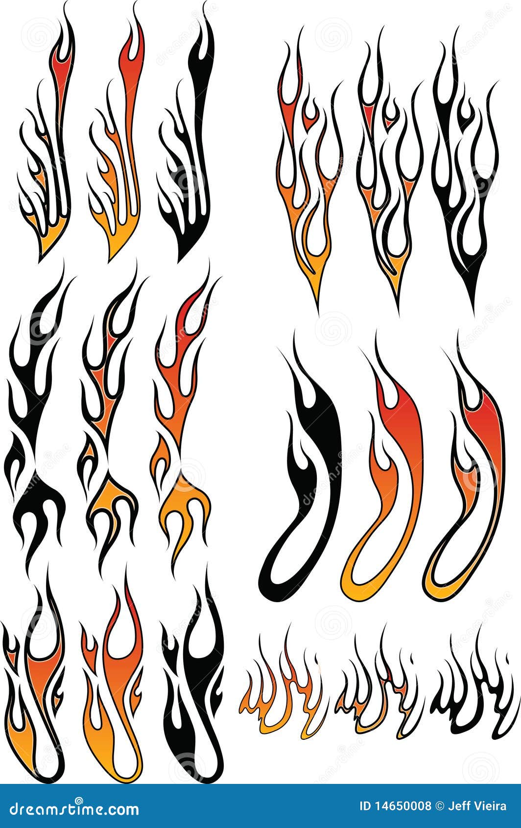 Flames_3 stock vector. Image of flames, tattoo, decals - 14650008