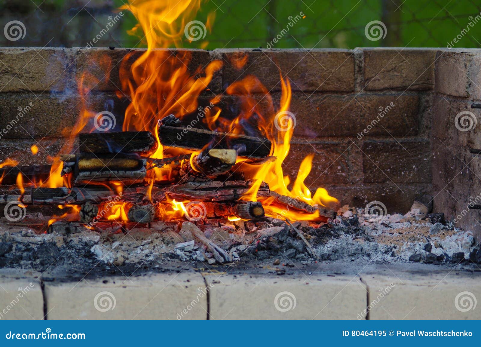 Flames on a Barbecue Grill with Lot of Charcoal Stock Image Image of