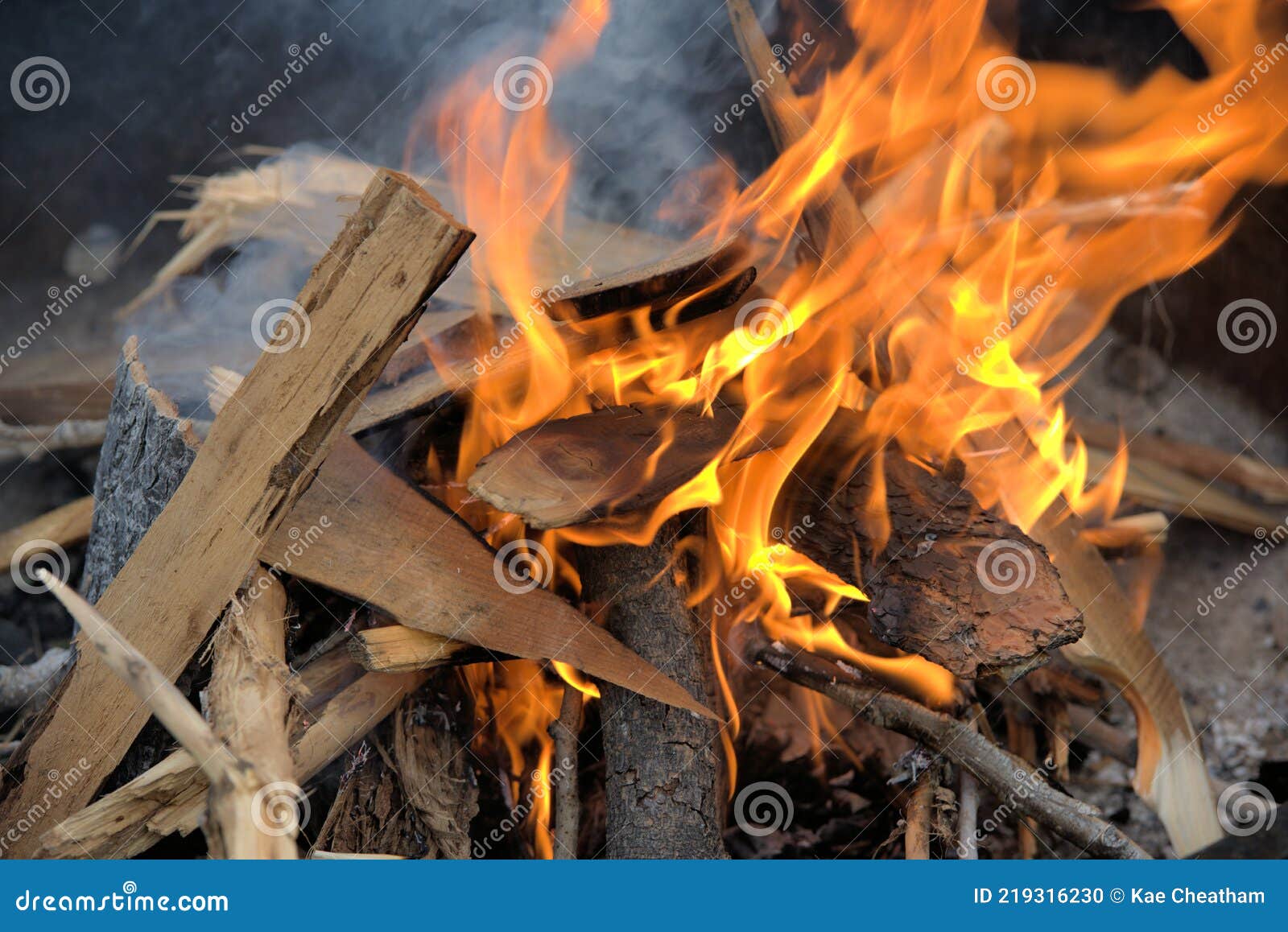 Flames Consume Wood and Timber Stock Photo - Image of closeup, timber ...