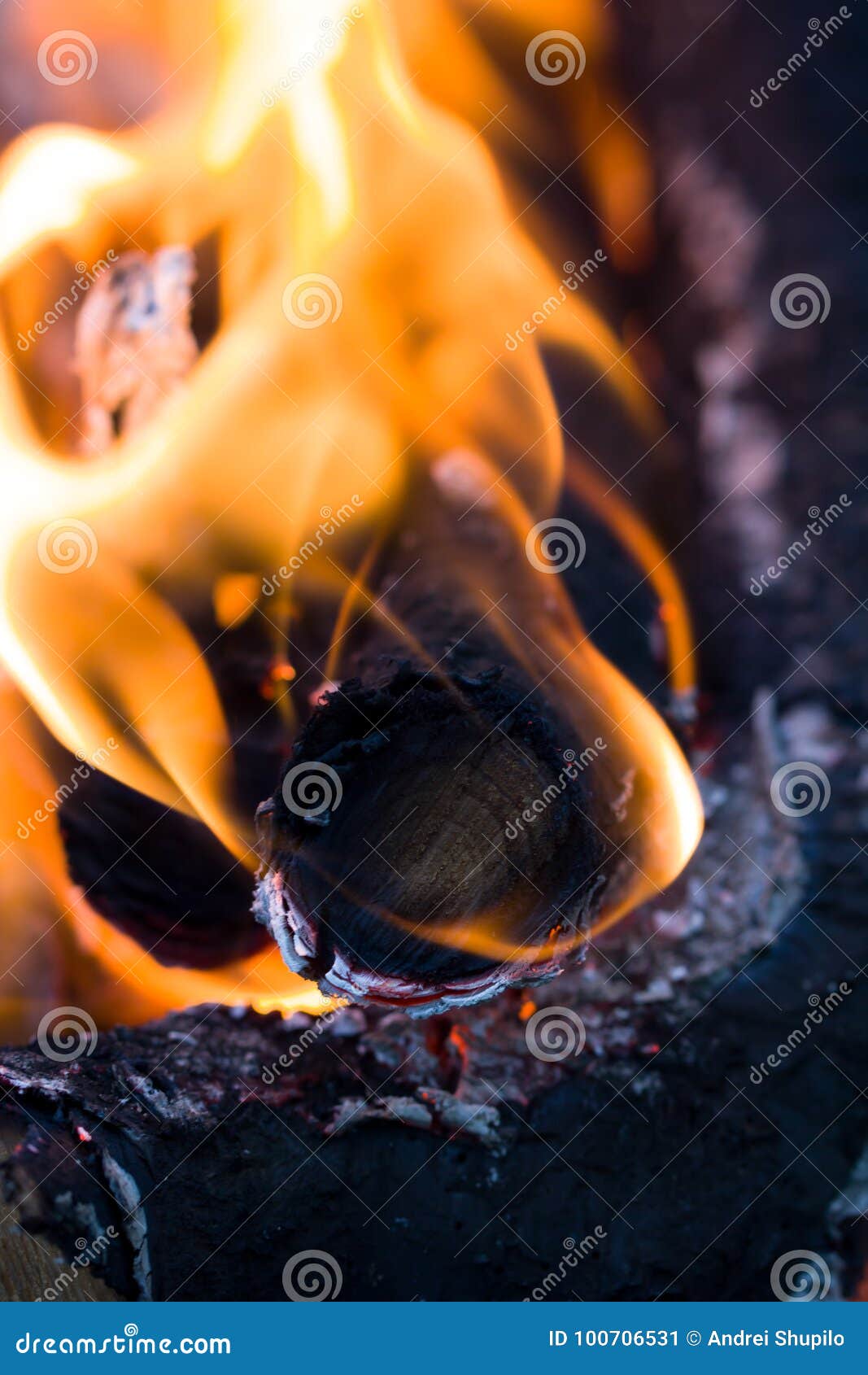 Flames of Fire from Charcoal As Background Stock Image Image of