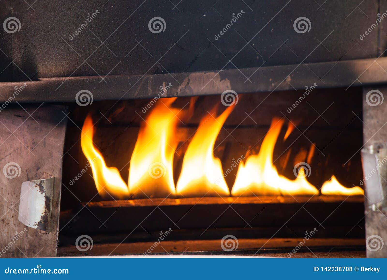 The Flames in a Stone Oven in Display Stock Photo Image of firewood