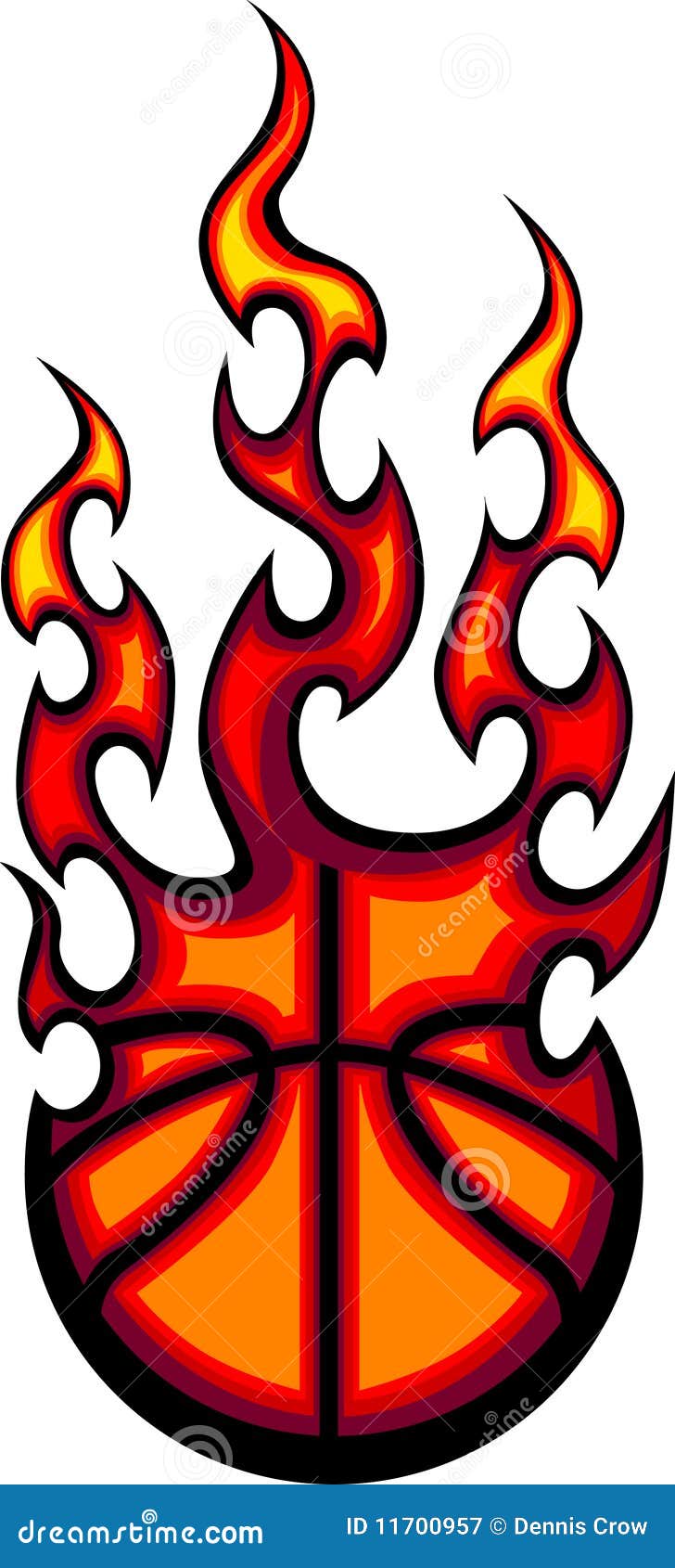 Flaming Basketball Logo Royalty Free Stock Photography - Image: 11700957