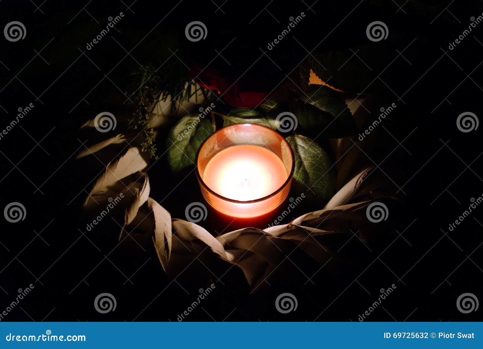 Flaming Candle and Grave Wreath Stock Photo Image of fire, candle