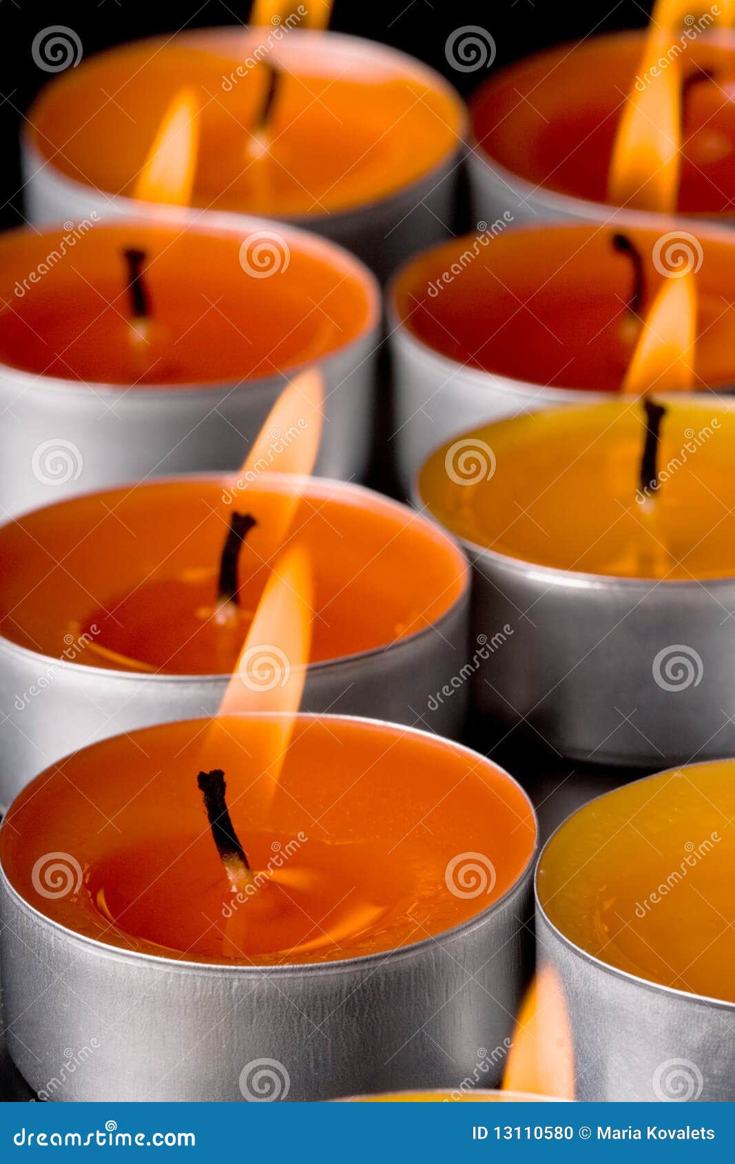 Flaming candles stock photo. Image of metal, copy, burning 13110580