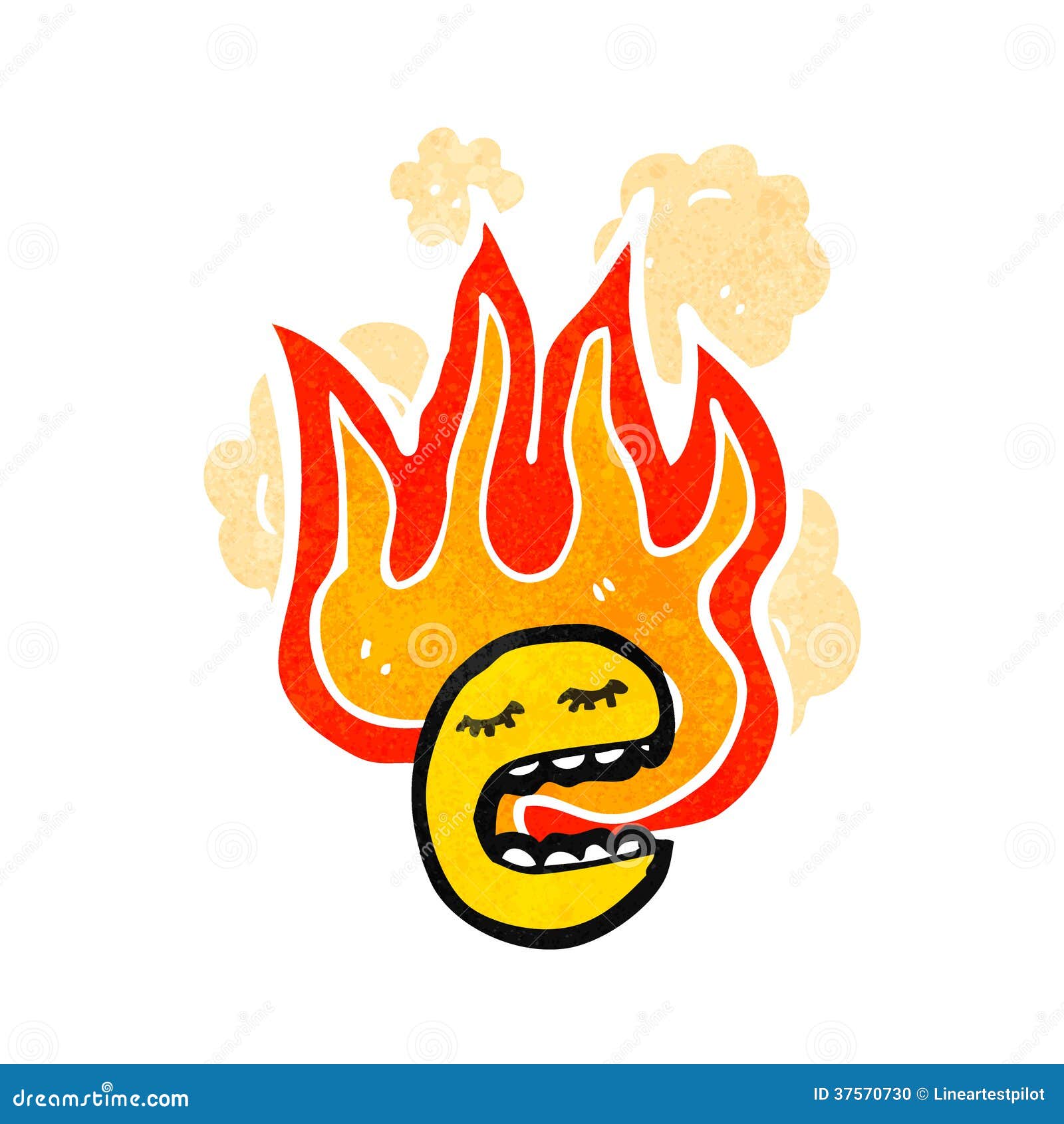 Flaming Face Symbol Cartoon Stock Vector - Illustration of symbol ...