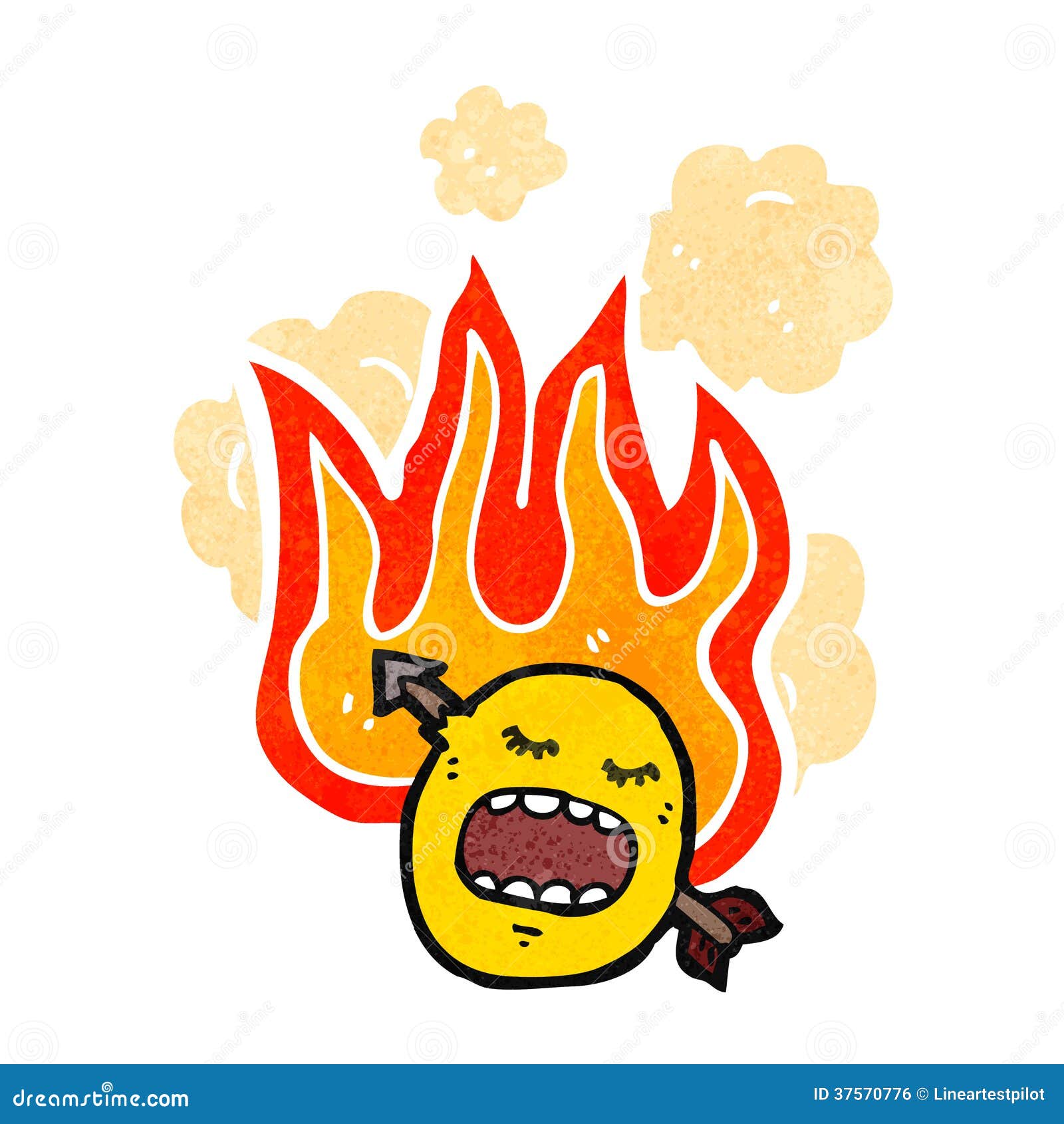 Flaming Face Symbol Cartoon Stock Vector - Illustration of artwork ...