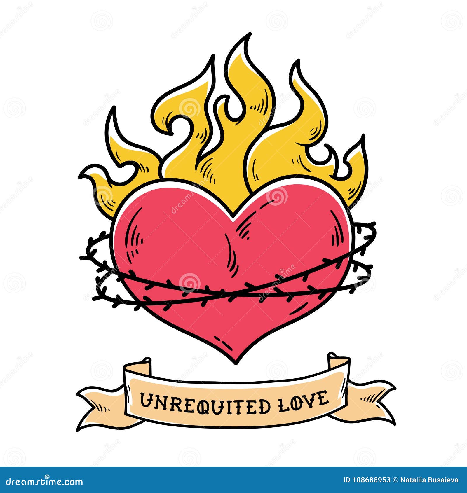 Flaming Heart Tattoo Illustration Tattoo Flaming Stock Illustration  80027299  Shutterstock