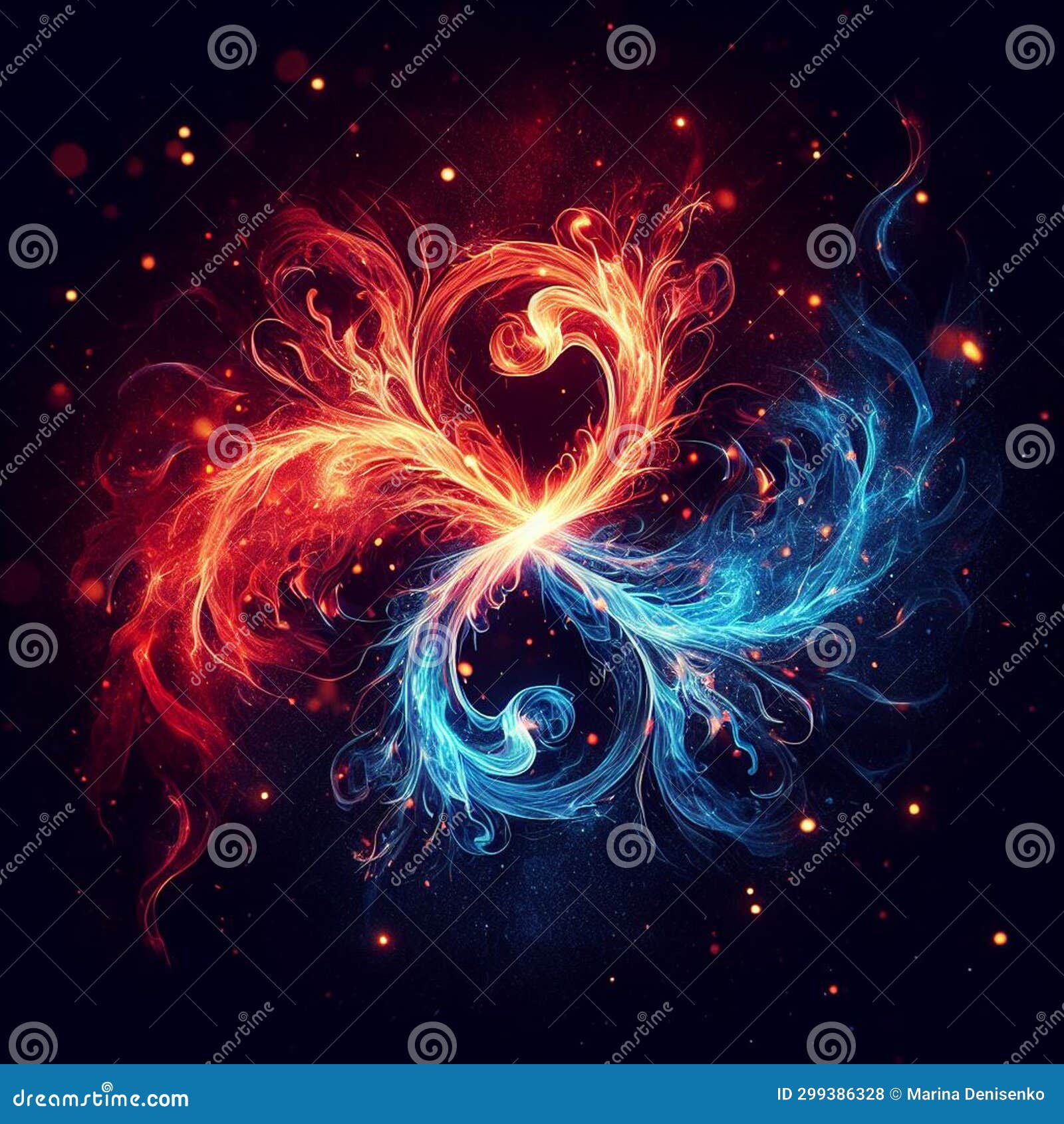 Flaming Infinity Sign. Esoteric Concept of Spiritual Love. Twin Flame ...