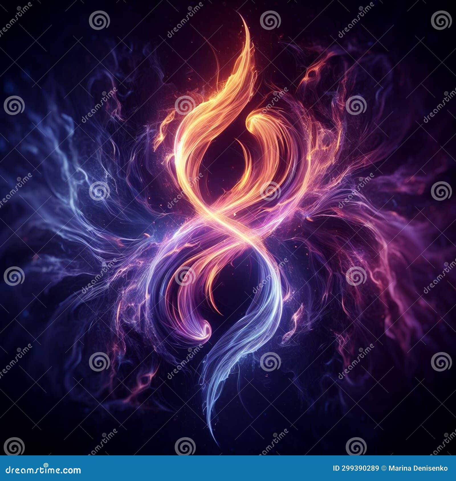 Flaming Infinity Sign. Esoteric Concept of Spiritual Love. Twin Flame ...