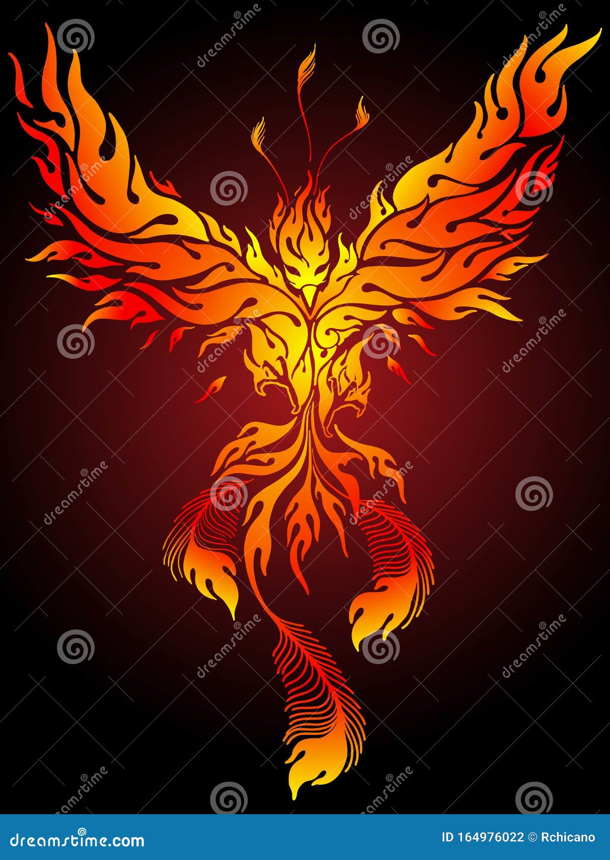 Flaming Phoenix in Front Facing Position Stock Illustration - Illustration of fire, golden: 164976022 Flaming Phoenix in Front Facing Position Stock Illustration - Illustration of fire, golden: 164976022
