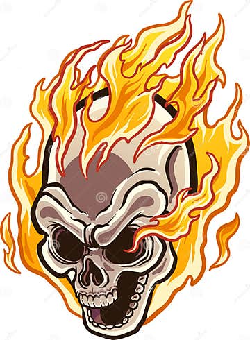 Flaming skull stock vector. Illustration of gradient - 95515427