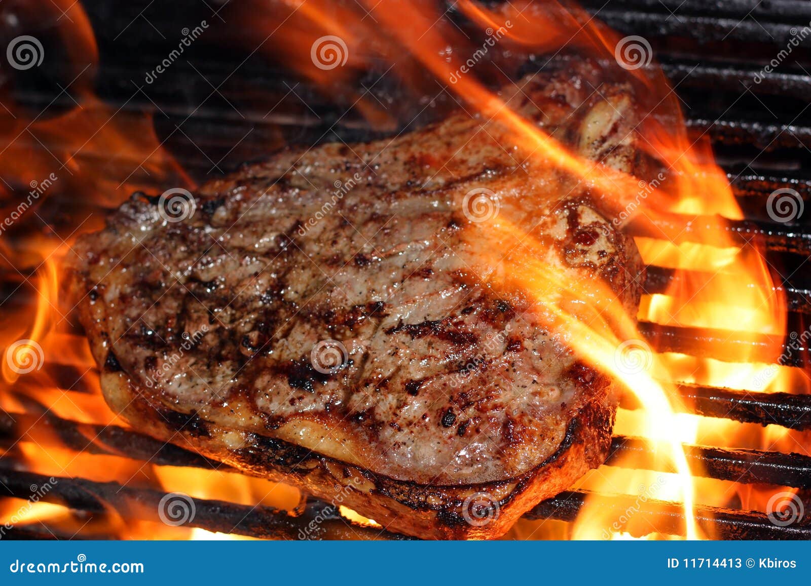 flaming steak