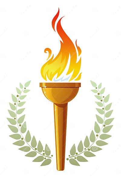 Flaming torch stock vector. Illustration of yellow, torch - 5833968